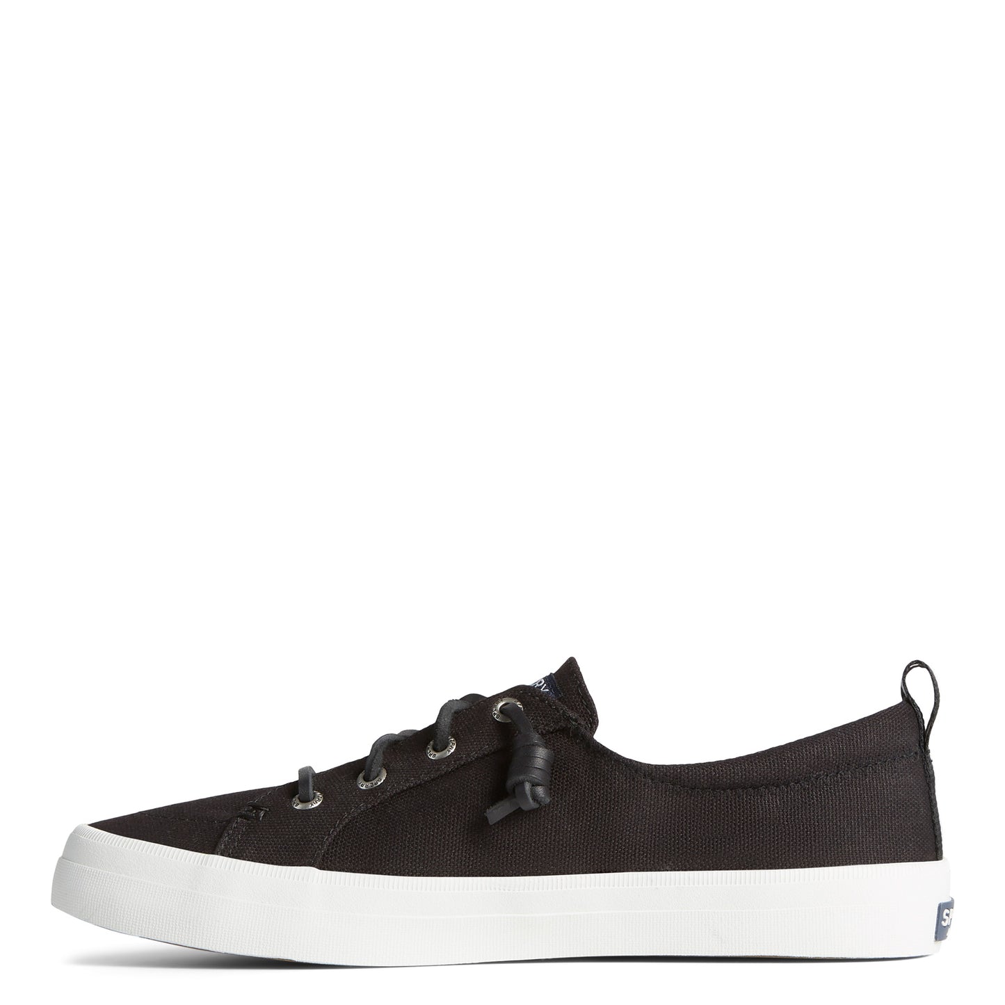 Peltz Shoes Women's Sperry Crest Vibe Sneaker Black Linen STS99251