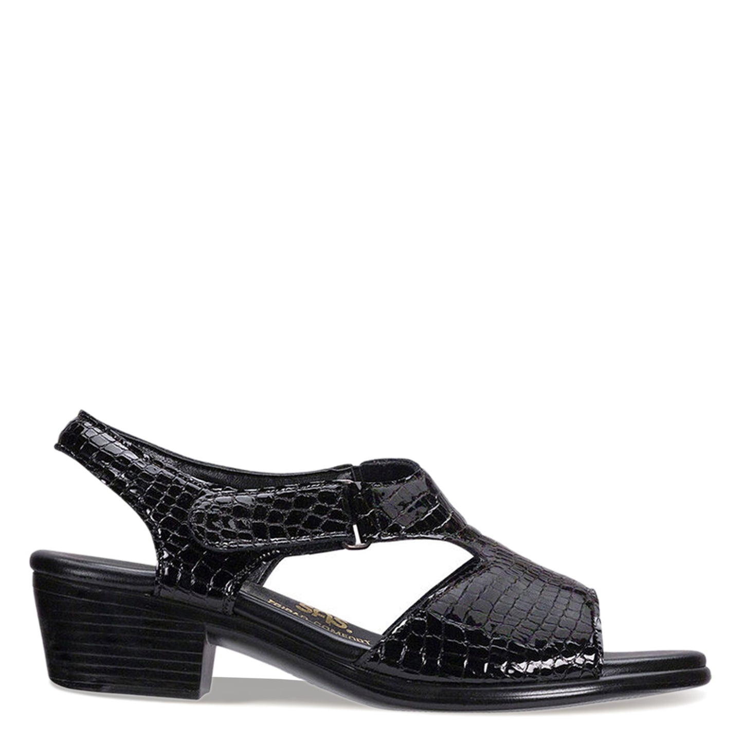 Peltz Shoes Women's SAS Suntimer Sandal BLACK CROC SUNTIMER BLK CR