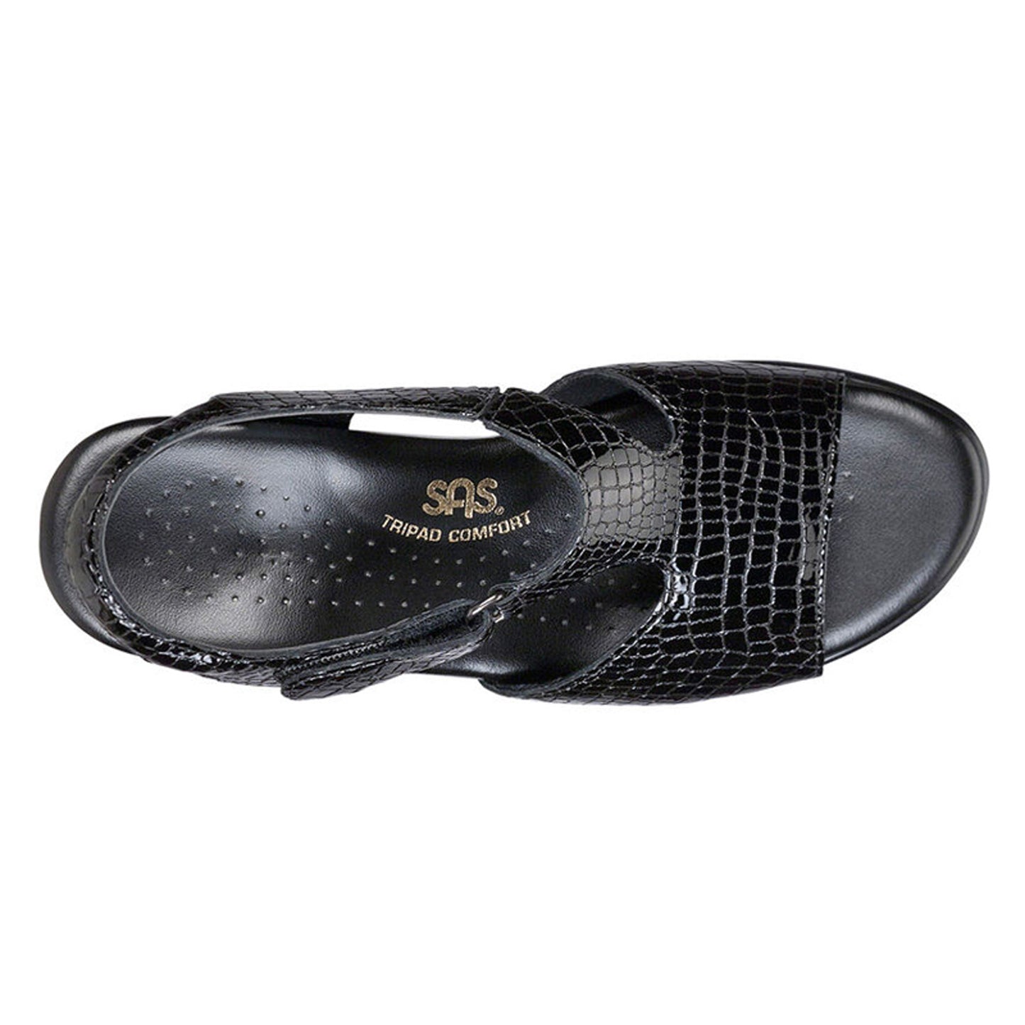 Peltz Shoes Women's SAS Suntimer Sandal BLACK CROC SUNTIMER BLK CR