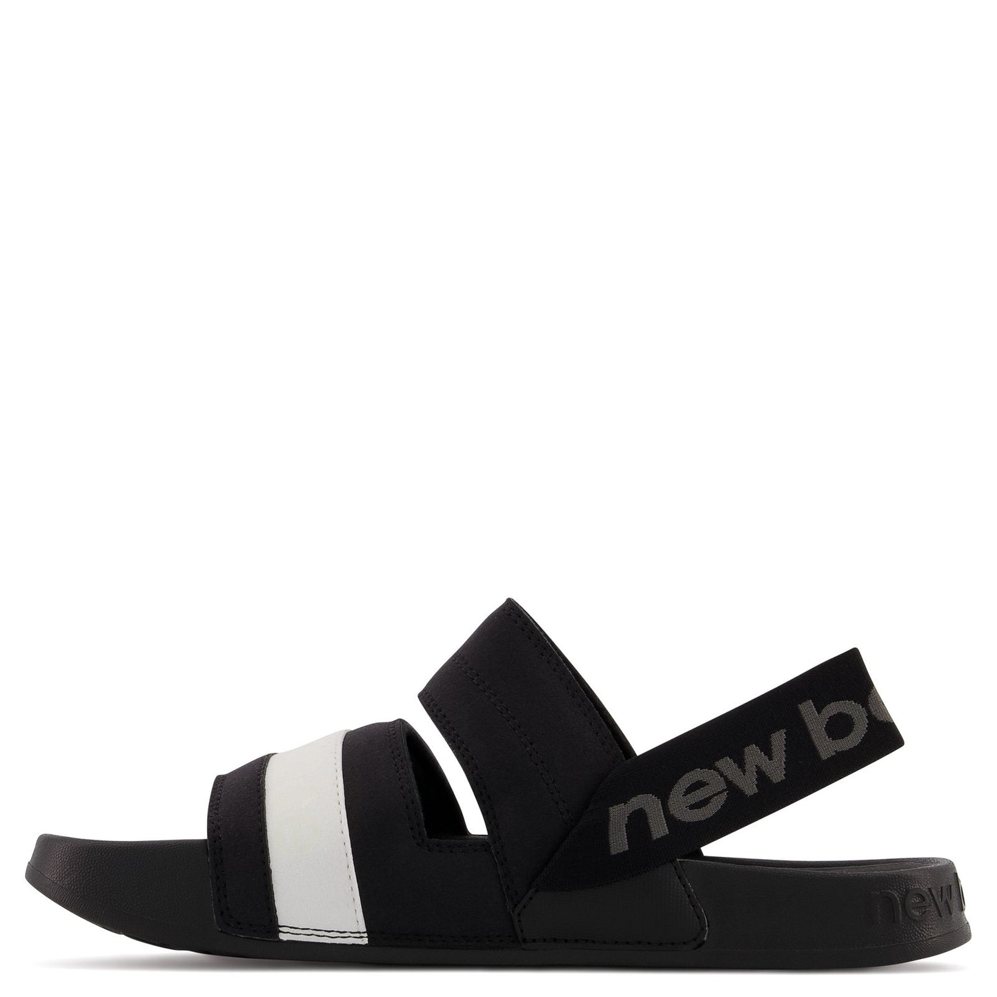 Peltz Shoes Women's New Balance 202 Sandal BLACK / WHITE SWF202K2