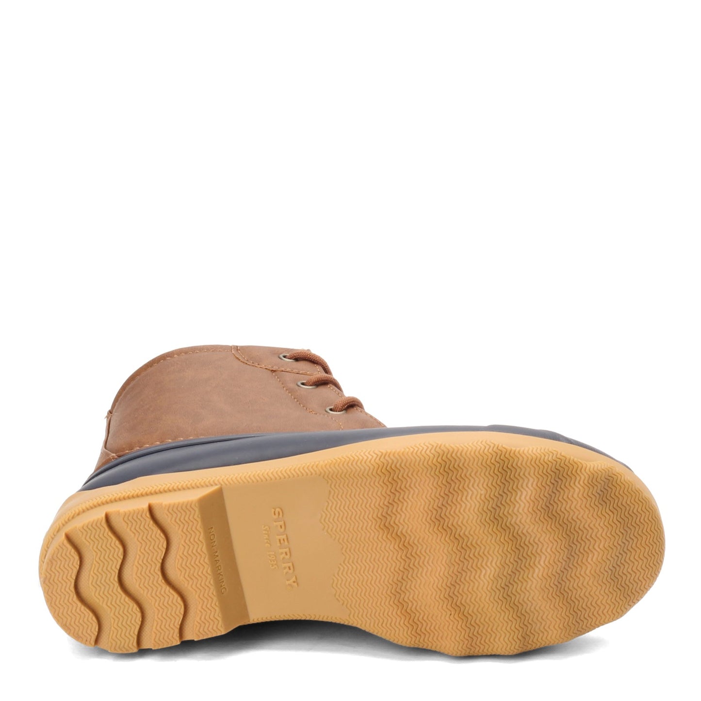 Peltz Shoes Boy's Sperry Kids Port Boot - Little Kid & Big Kid TAN NAVY SCK263661