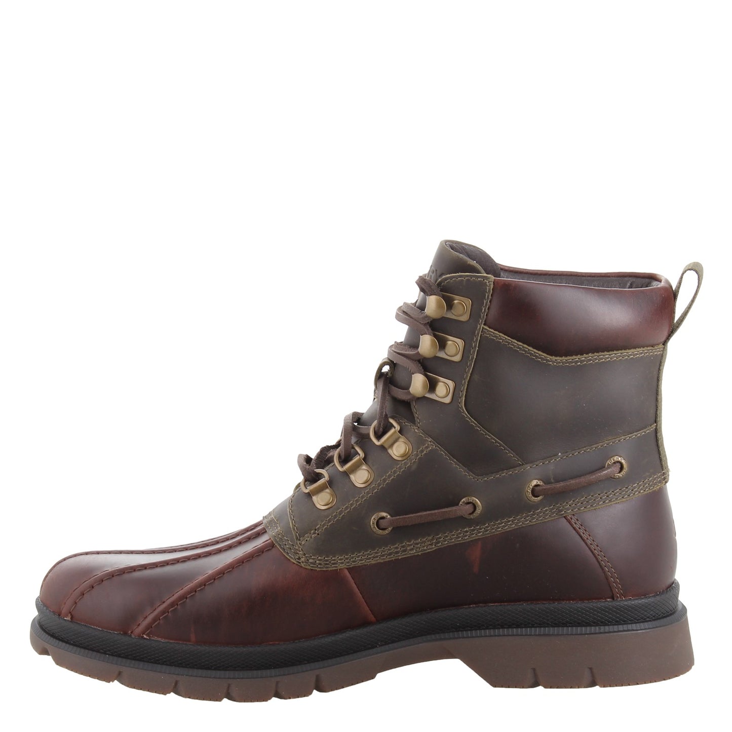 Peltz Shoes Men's Sperry Watertown Duck Boot TAN OLIVE STS19713