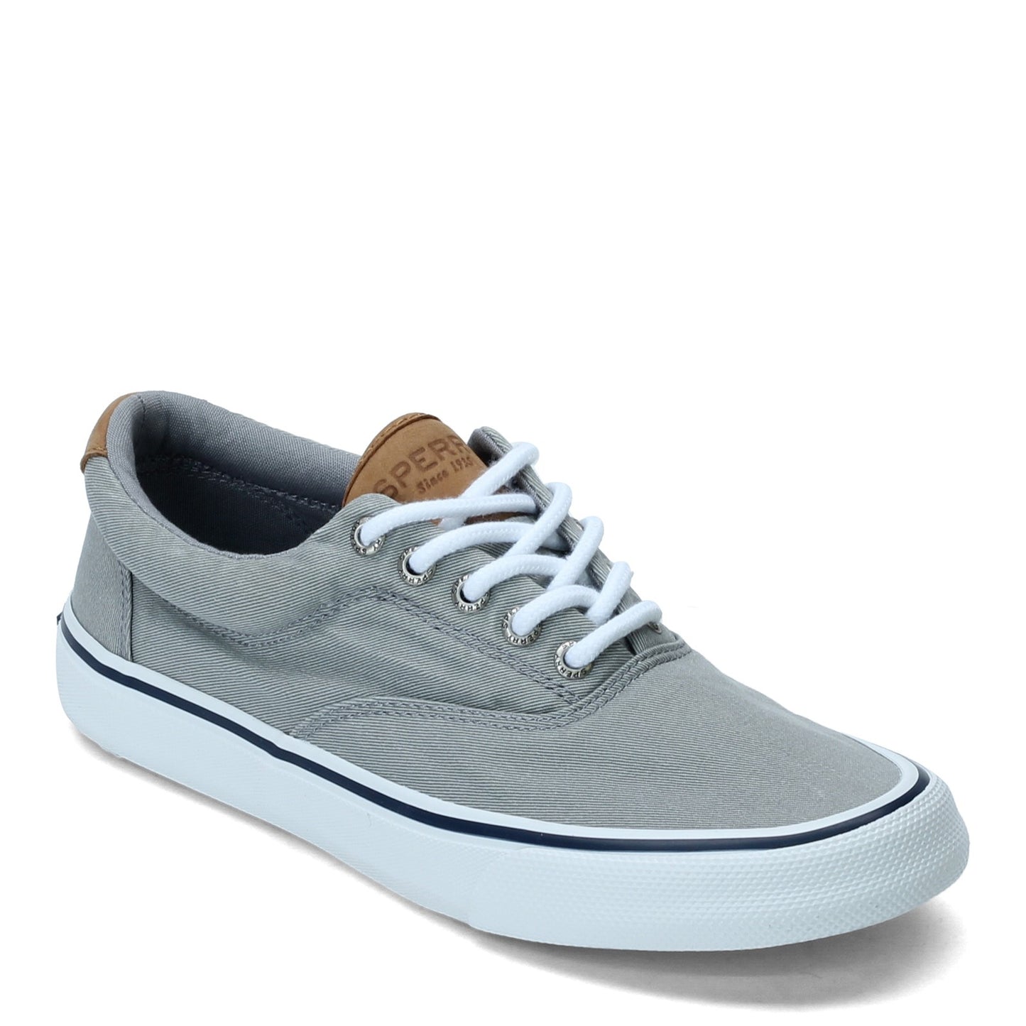 Peltz Shoes Men's Sperry Striper II CVO Sneaker SALTWASH GREY STS22045
