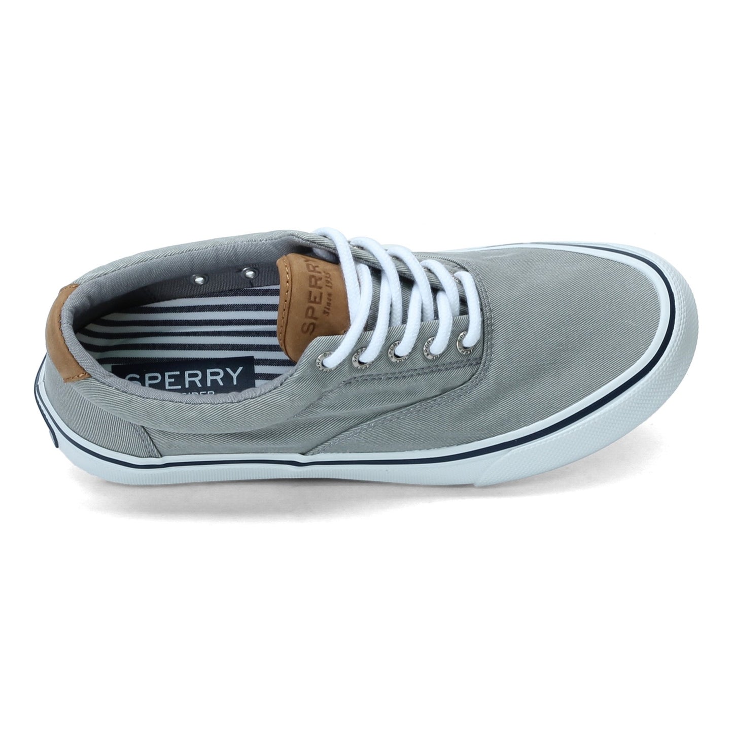 Peltz Shoes Men's Sperry Striper II CVO Sneaker SALTWASH GREY STS22045