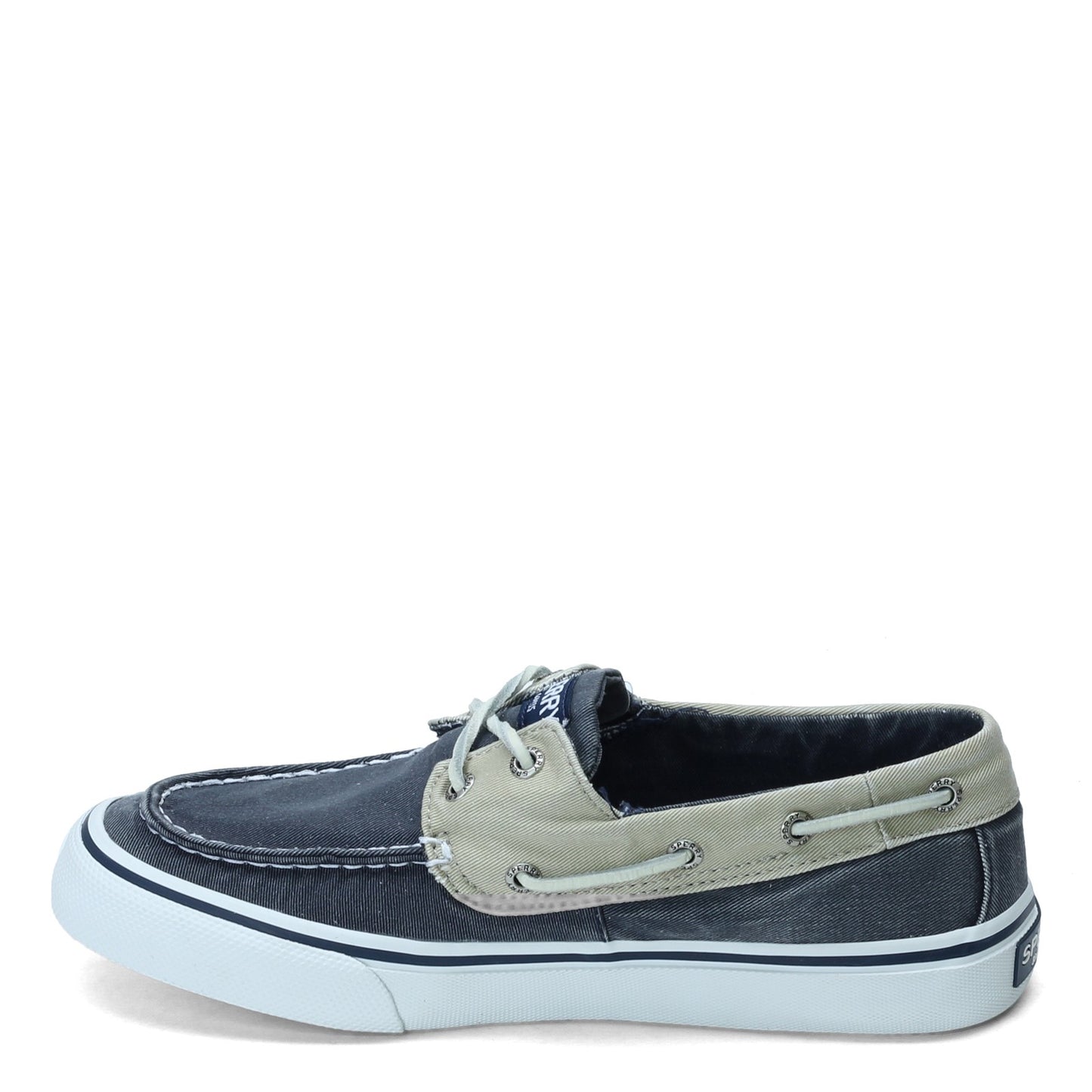 Peltz Shoes Men's Sperry Bahama II Boat Shoe NAVY BEIGE STS22394