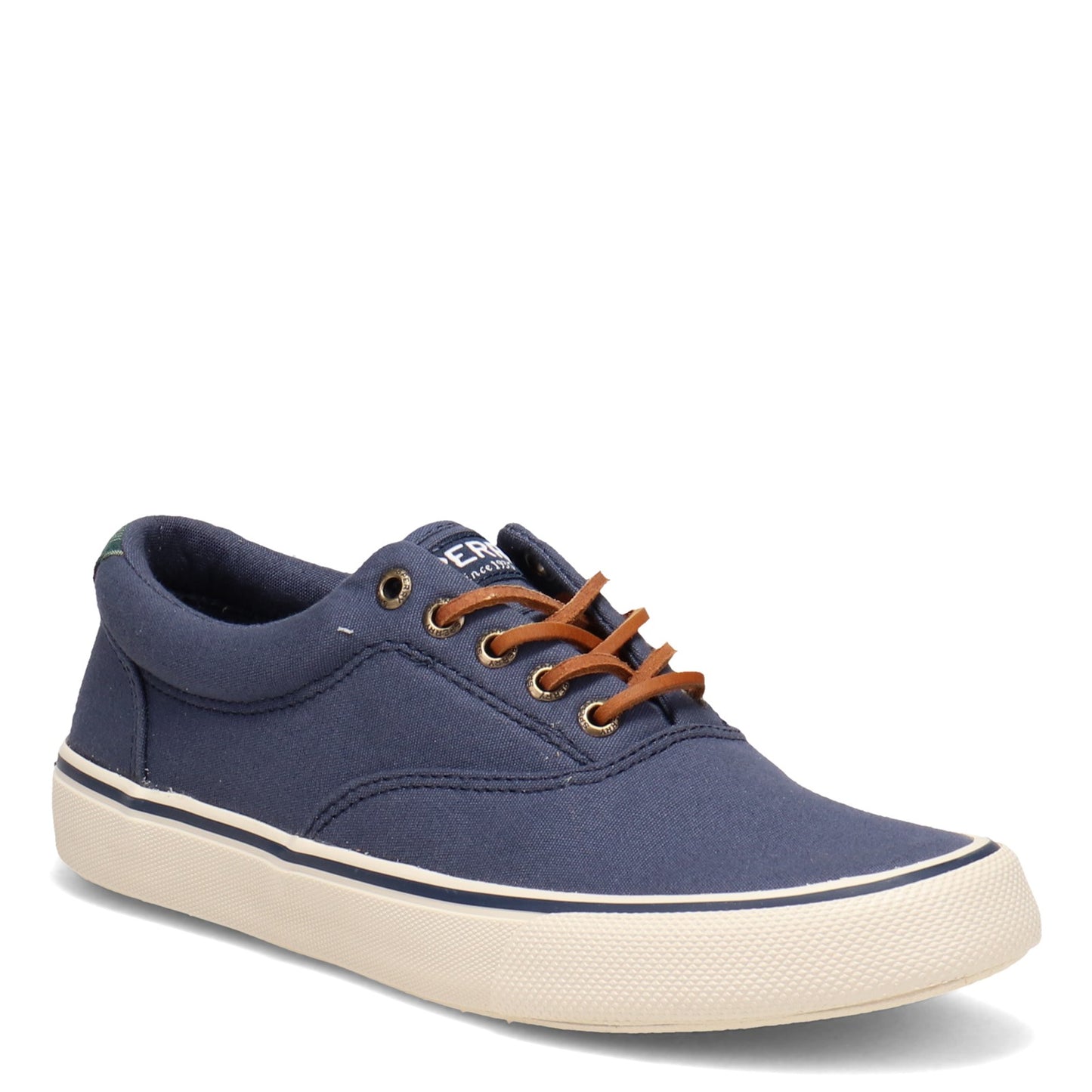 Peltz Shoes Men's Sperry Striper II CVO Sneaker NAVY WITH TAN STS22620