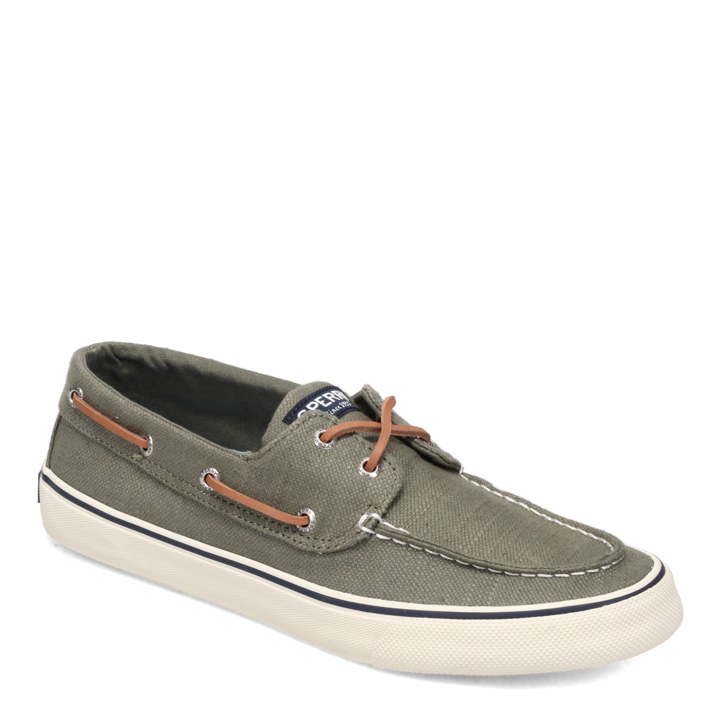 Peltz Shoes Men's Sperry Bahama II Sneaker BAJA LINEN OLIVE STS23050