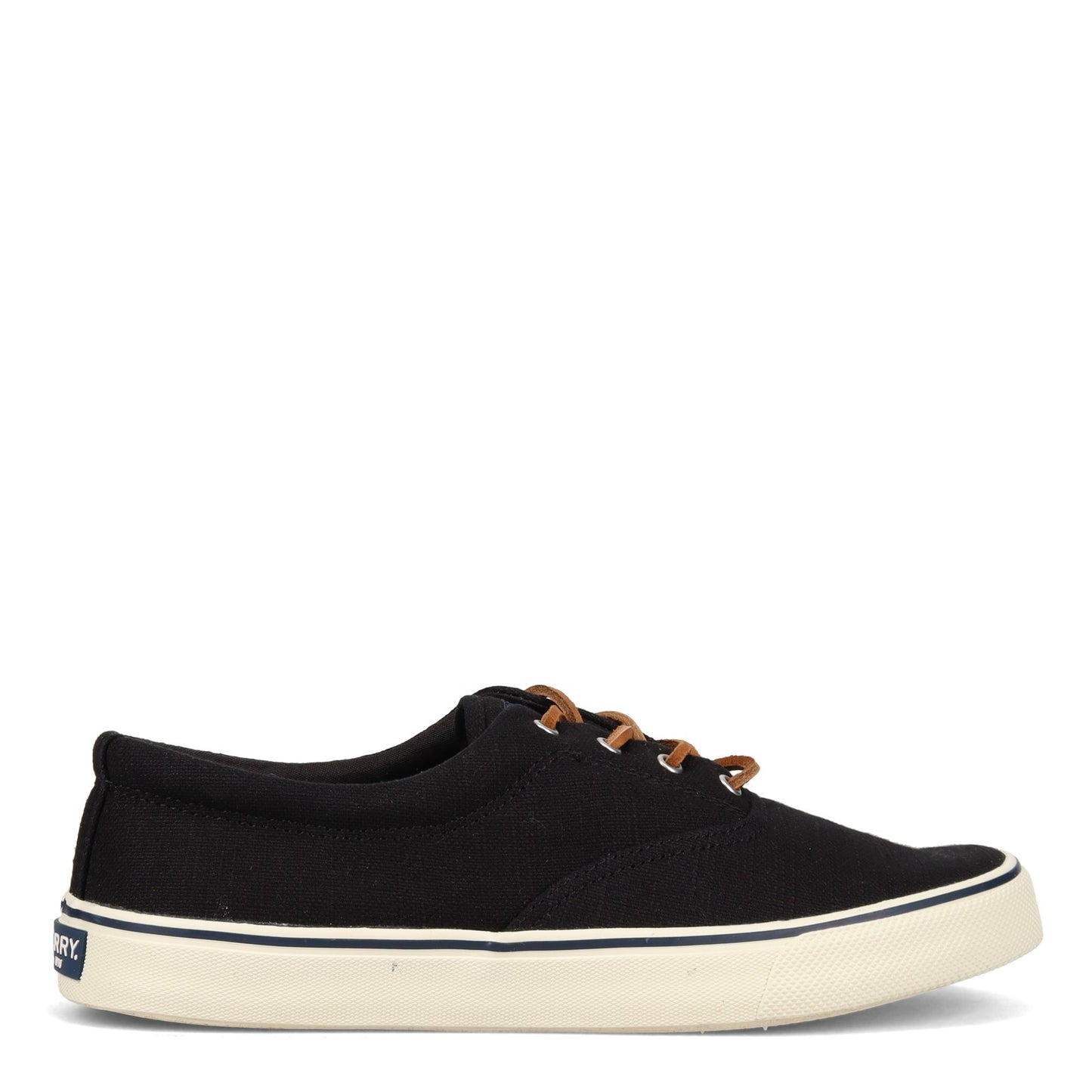 Peltz Shoes Men's Sperry Striper II CVO Sneaker BLACK LINEN STS23059