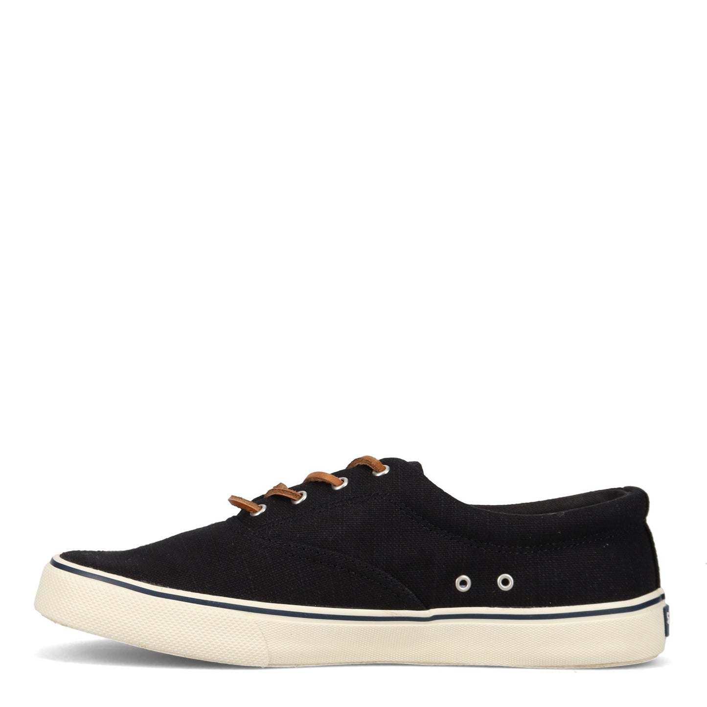 Peltz Shoes Men's Sperry Striper II CVO Sneaker BLACK LINEN STS23059