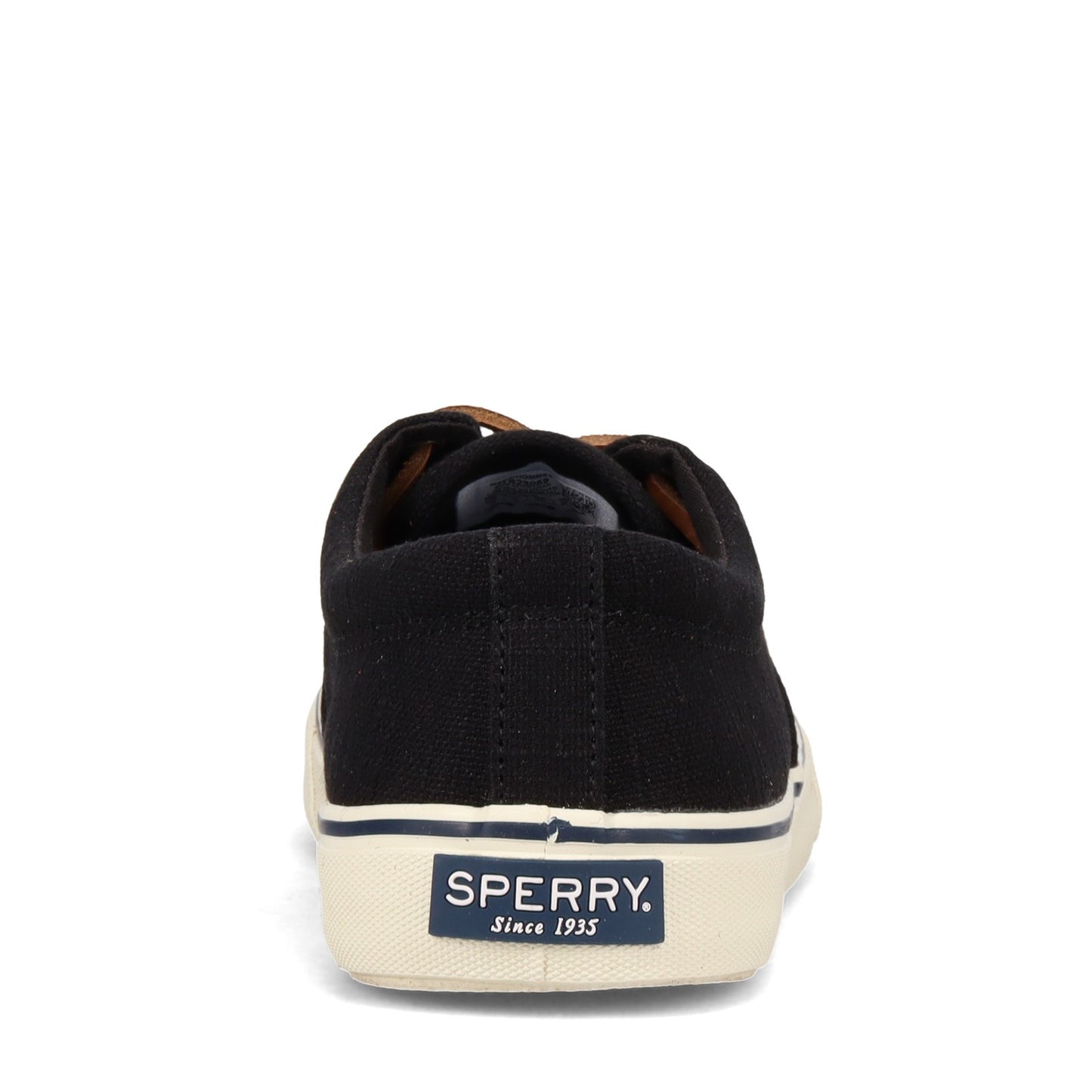 Peltz Shoes Men's Sperry Striper II CVO Sneaker BLACK LINEN STS23059