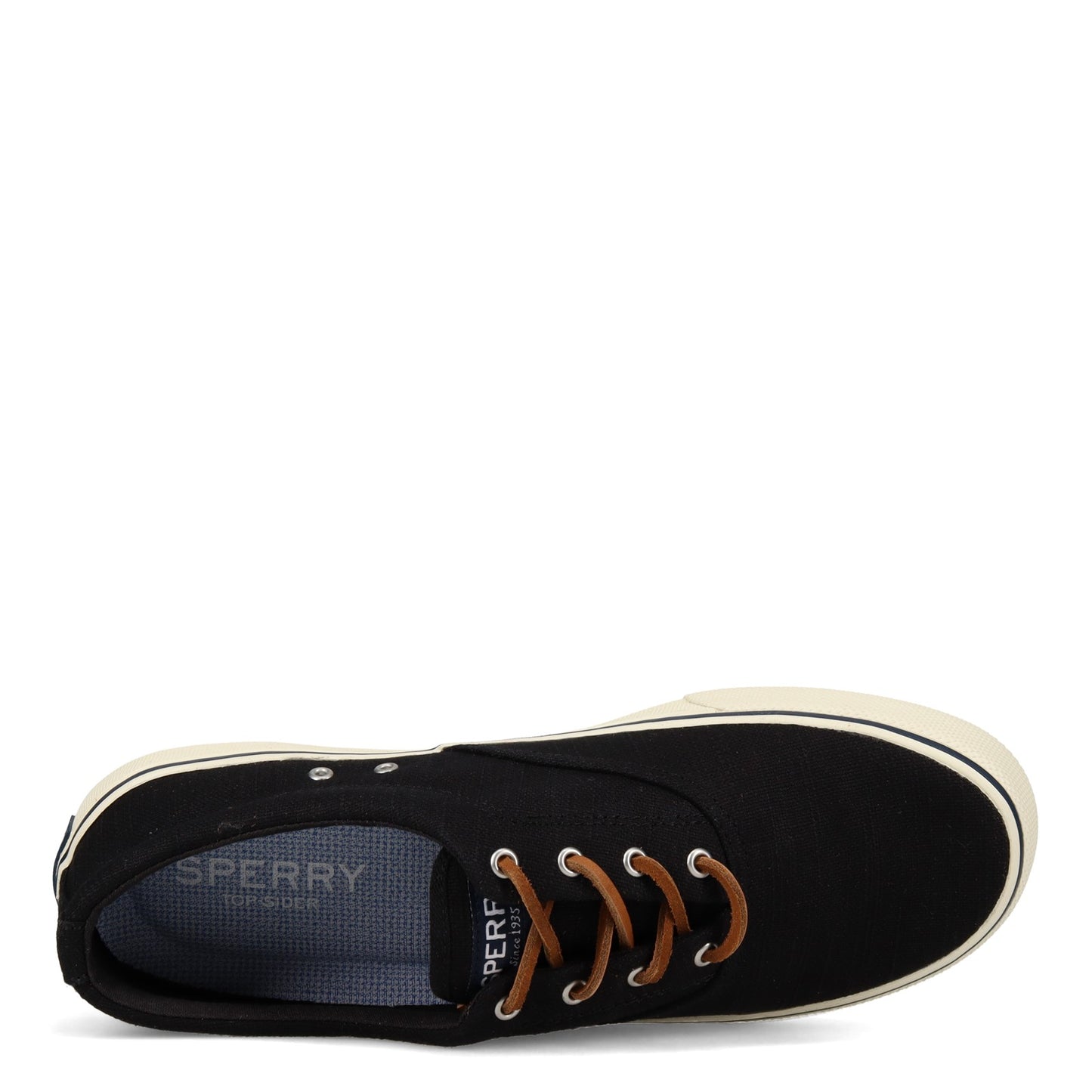 Peltz Shoes Men's Sperry Striper II CVO Sneaker BLACK LINEN STS23059