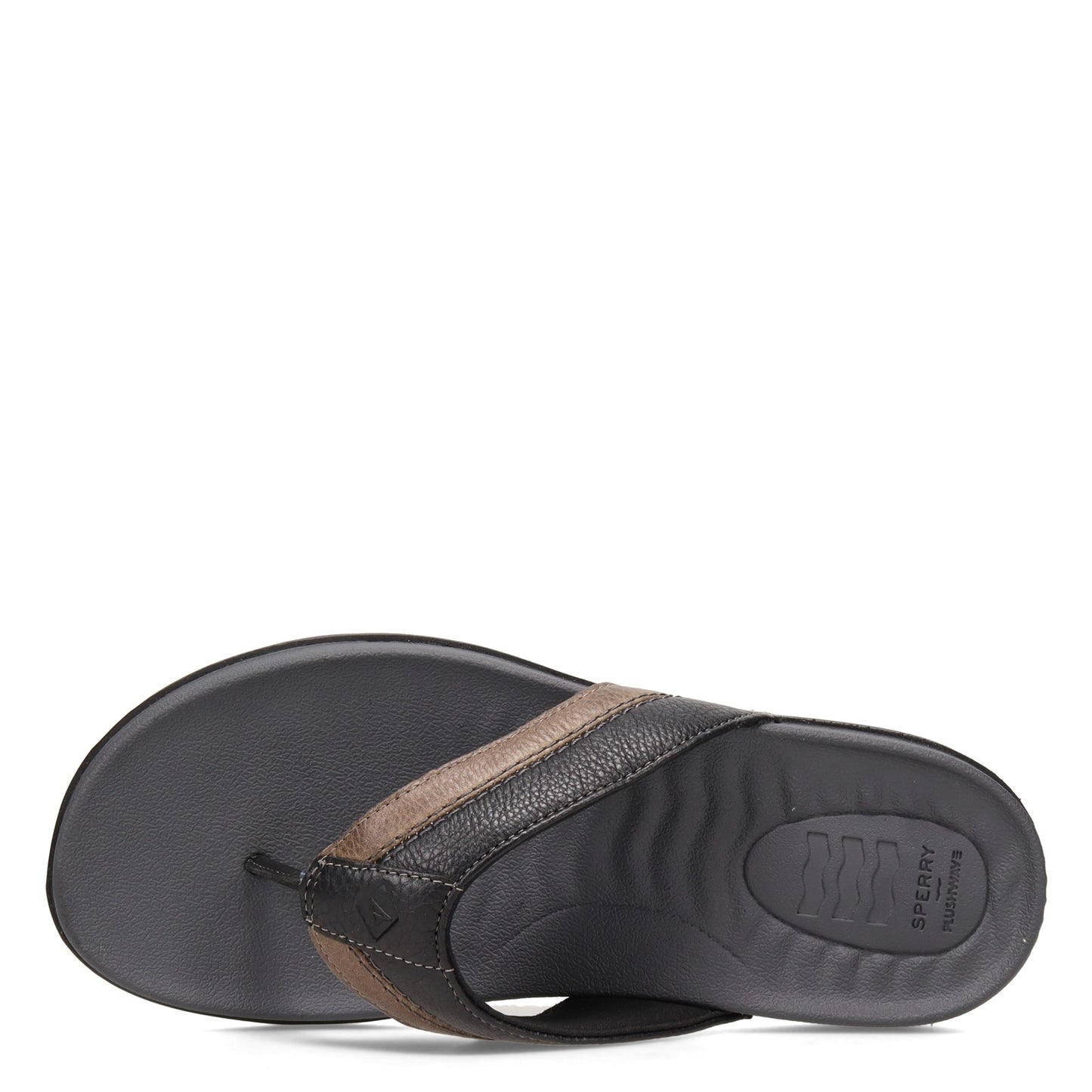 Peltz Shoes Men's Sperry Plushwave Thong Sandal BLACK STS23331