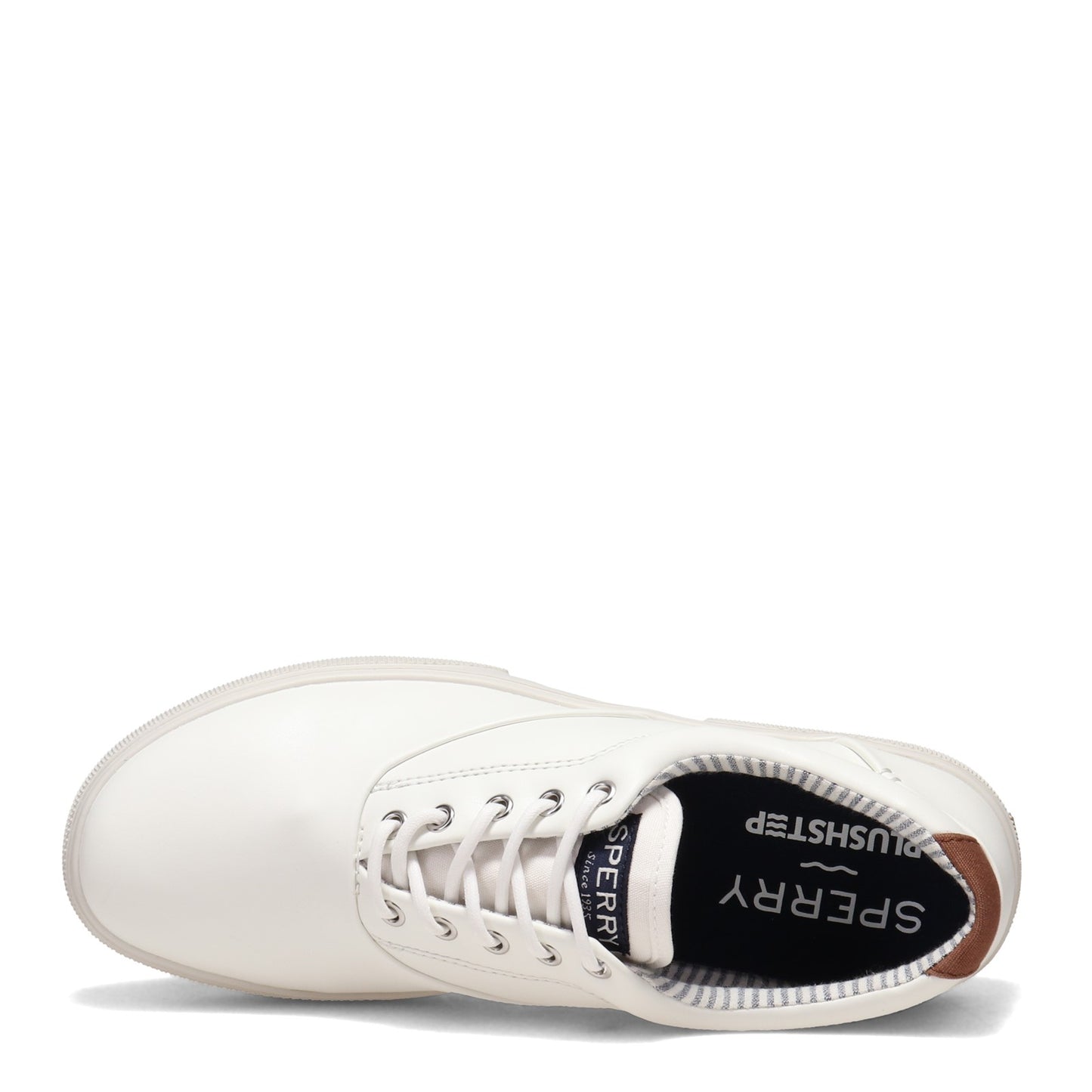 Peltz Shoes Men's Sperry Halyard CVO Plushstep Sneaker WHITE STS23574