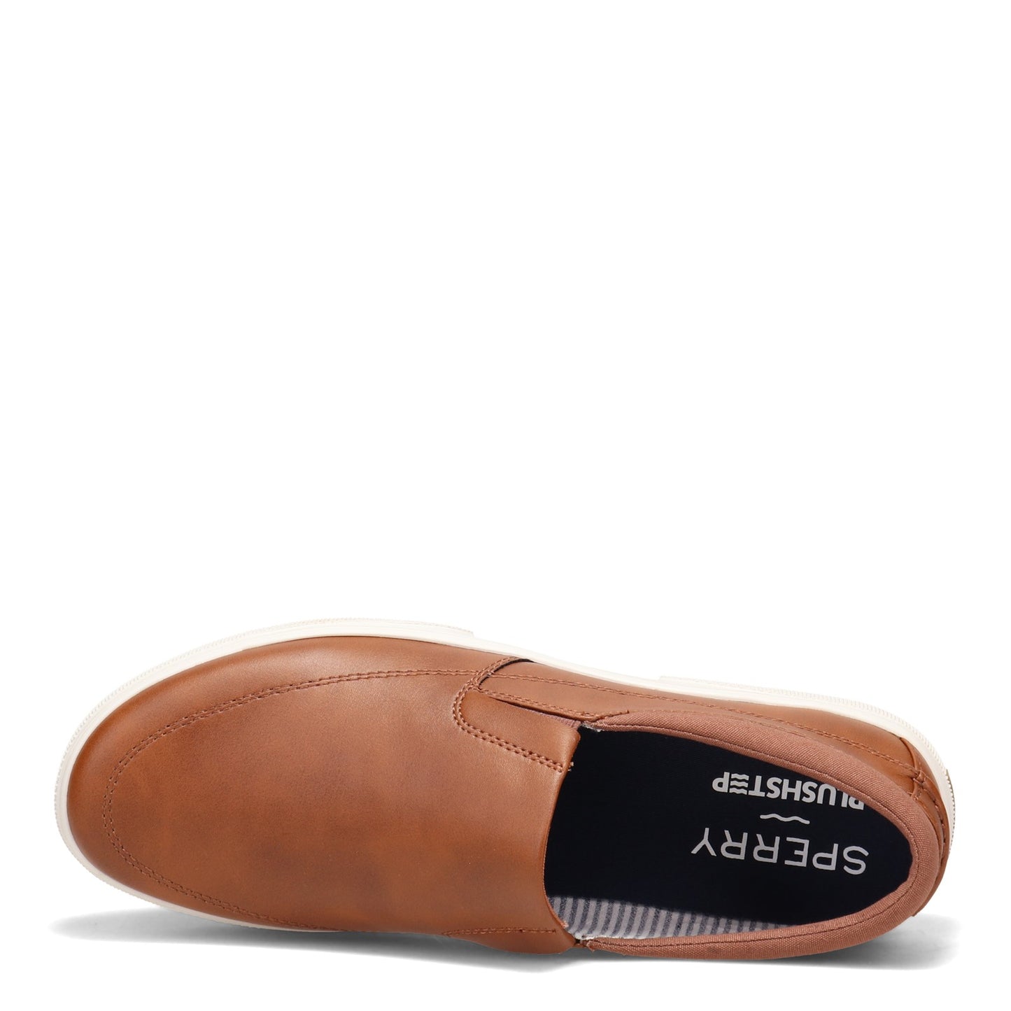 Peltz Shoes Men's Sperry Halyard CVO Plushstep Slip-On TAN STS23663