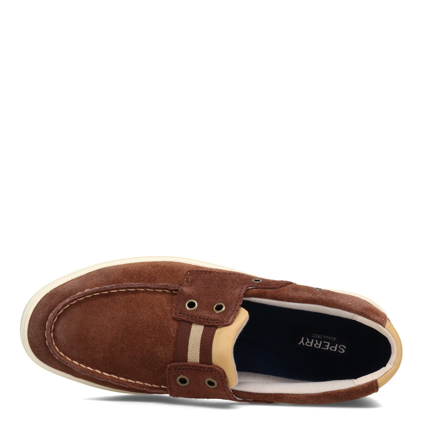 Peltz Shoes Men's Sperry Outer Banks 2-Eye Slip-On BROWN STS23746