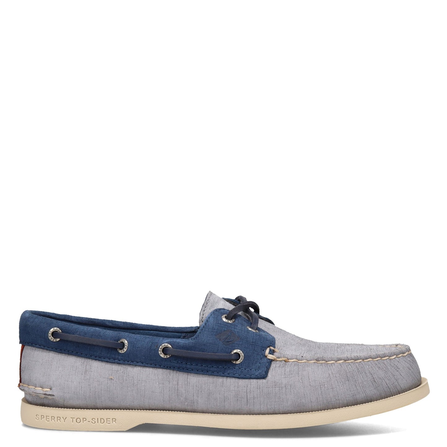 Peltz Shoes Men's Sperry Authentic Original Plushwave GREY NAVY STS23763