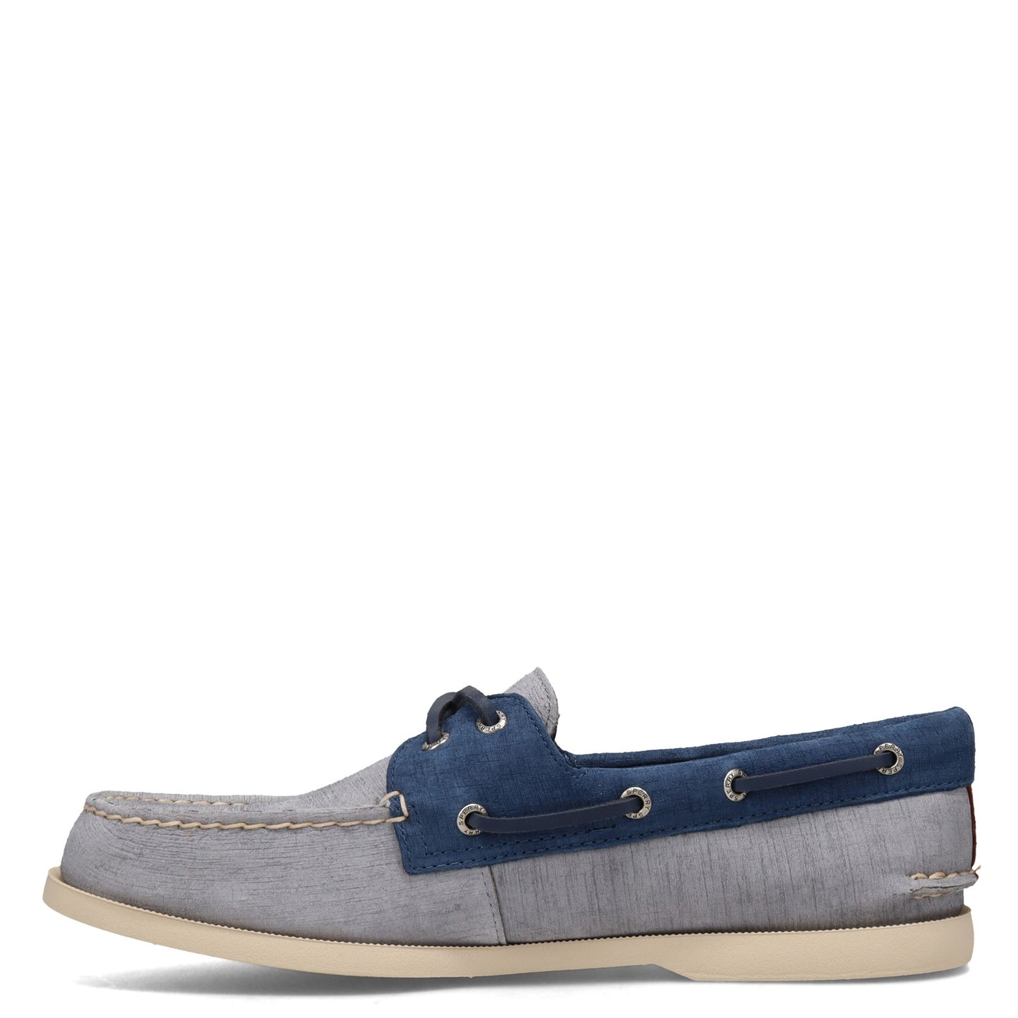 Peltz Shoes Men's Sperry Authentic Original Plushwave GREY NAVY STS23763