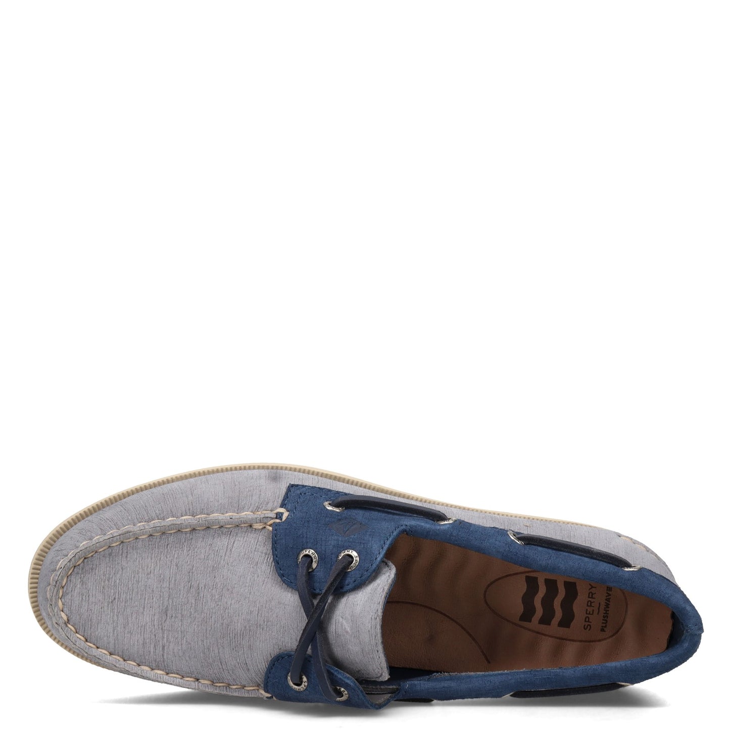 Peltz Shoes Men's Sperry Authentic Original Plushwave GREY NAVY STS23763