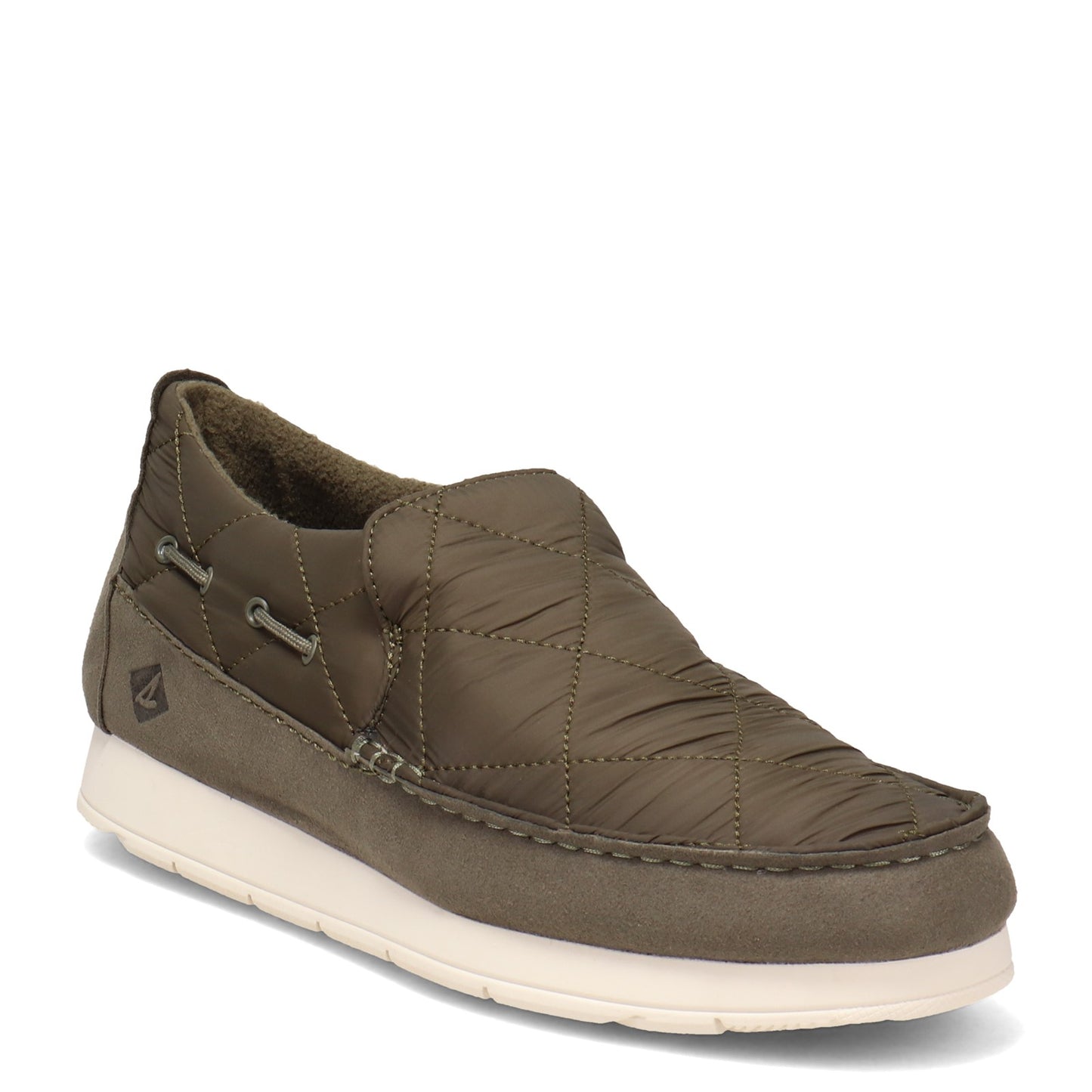 Peltz Shoes Men's Sperry Quilted Moc-Sider Slip-On OLIVE STS23876