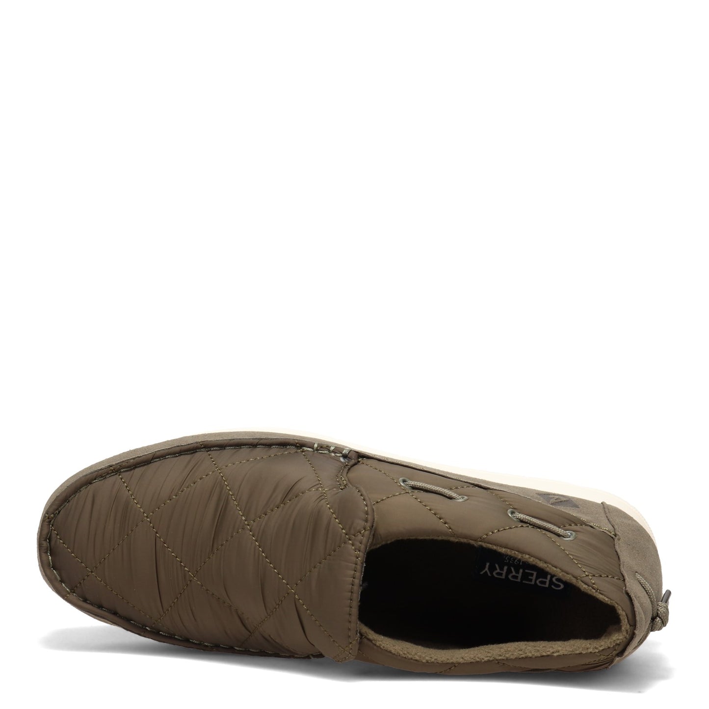 Peltz Shoes Men's Sperry Quilted Moc-Sider Slip-On OLIVE STS23876
