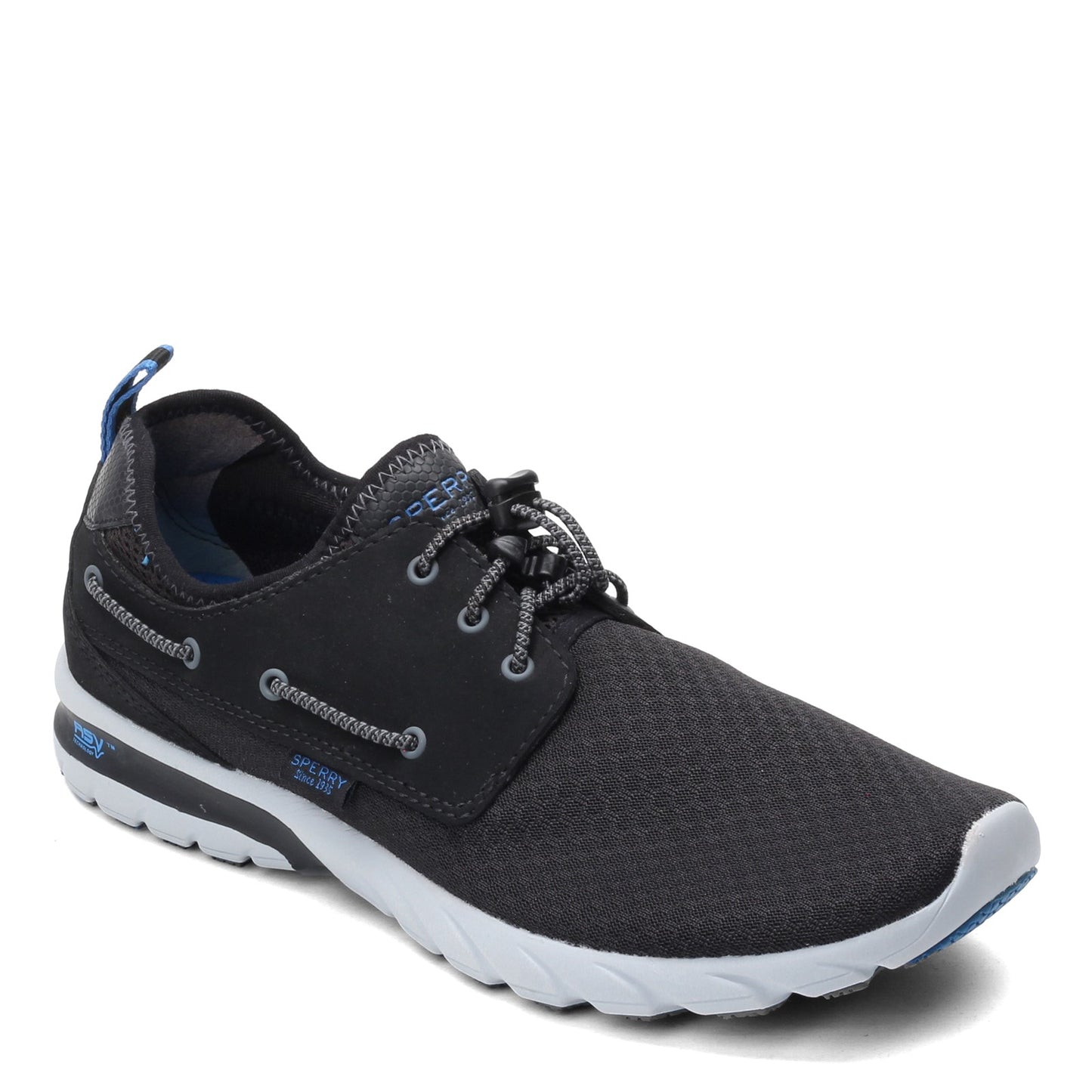 Peltz Shoes Men's Sperry Shock Light Boat Shoe BLACK STS41059