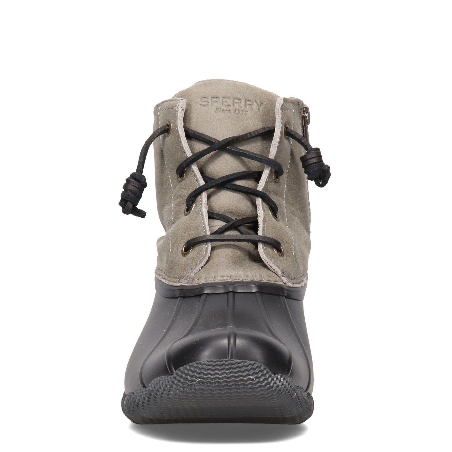 Peltz Shoes Women's Sperry Saltwater Rain Boot BLACK GRAY STS81732