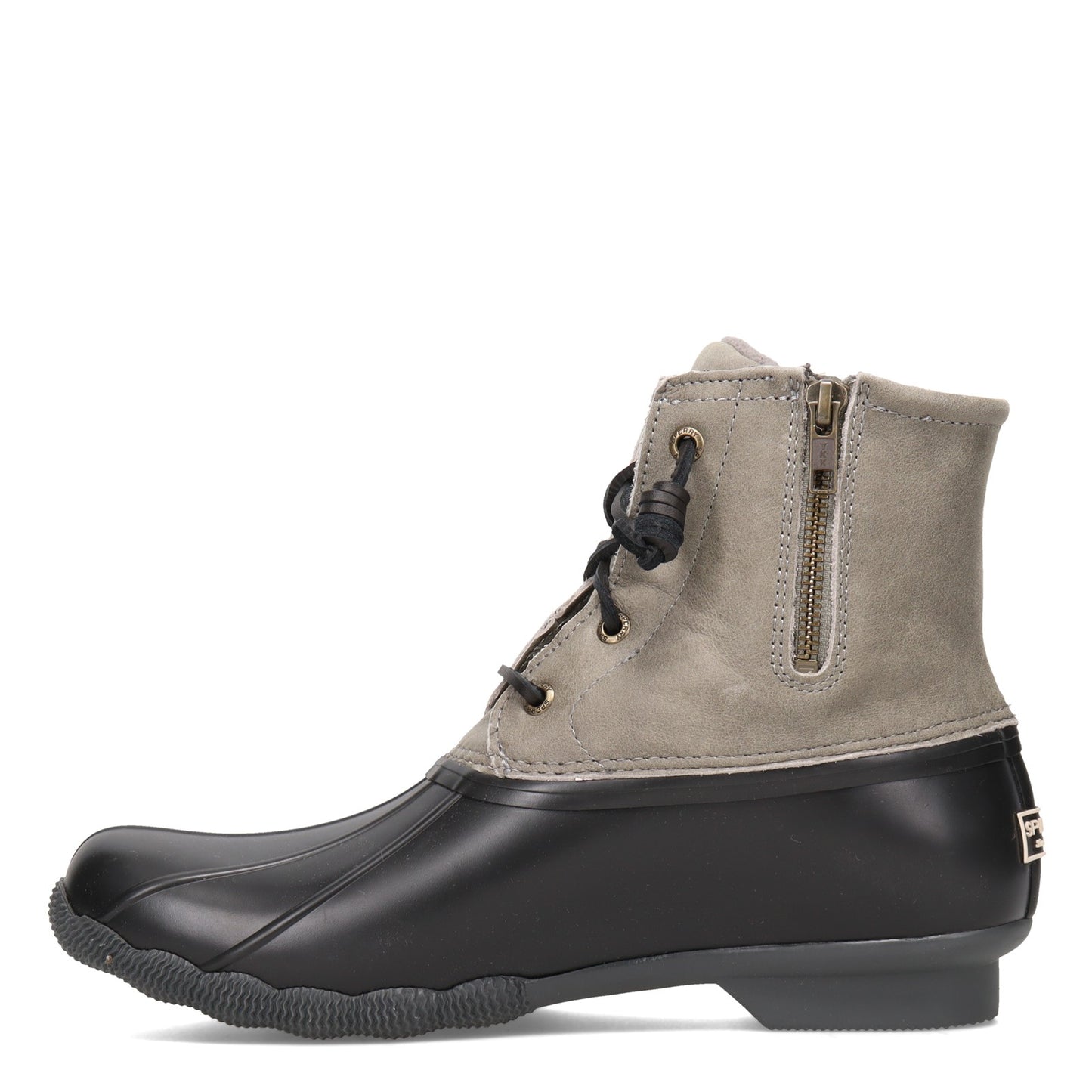 Peltz Shoes Women's Sperry Saltwater Rain Boot BLACK GRAY STS81732