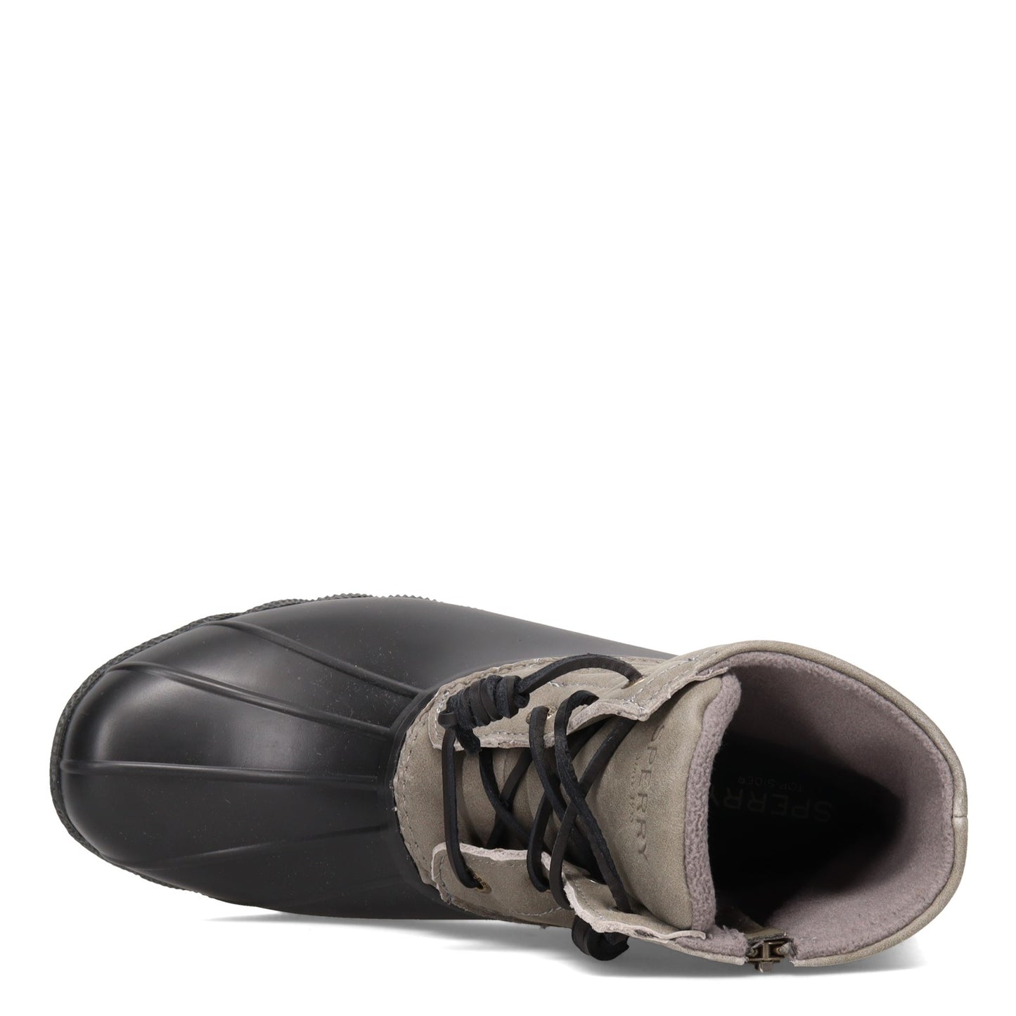 Peltz Shoes Women's Sperry Saltwater Rain Boot BLACK GRAY STS81732