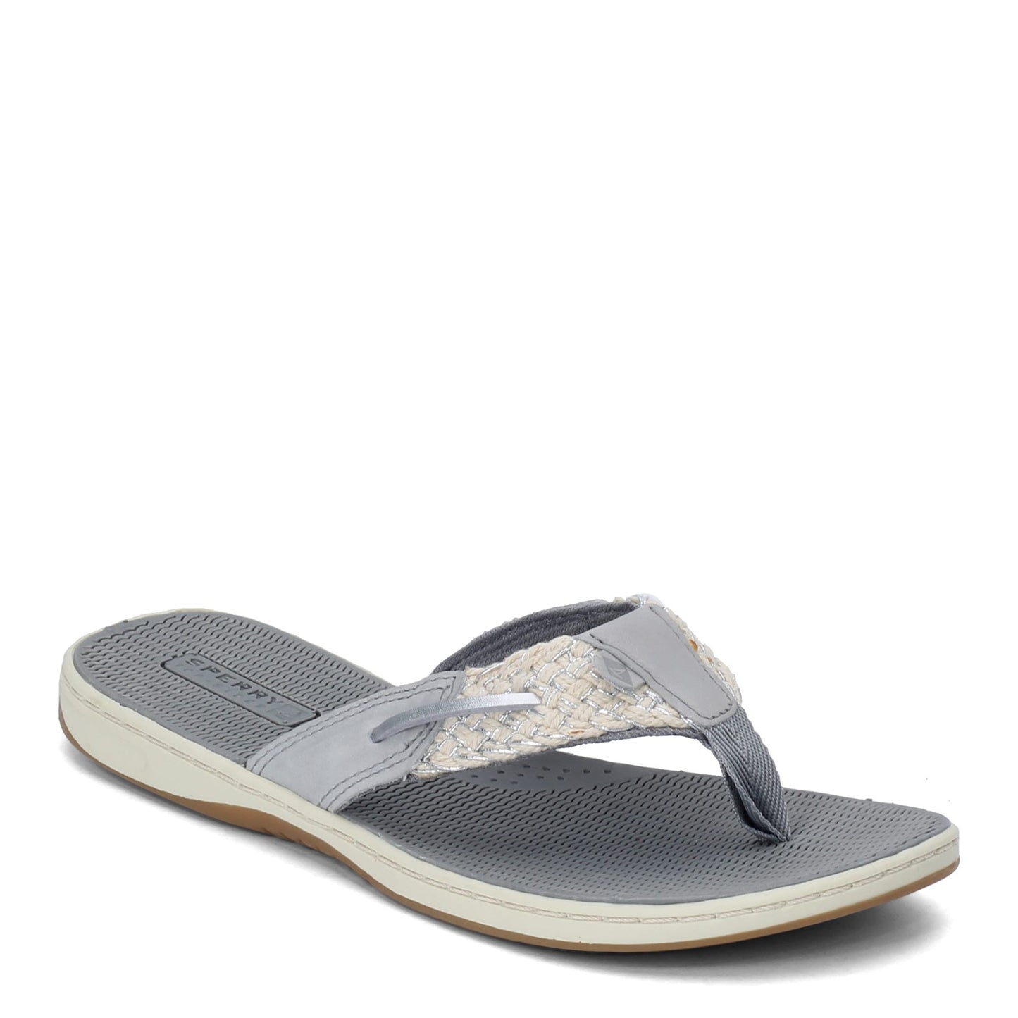 Peltz Shoes Women's Sperry Parrotfish Sandal GREY SILVER STS82817