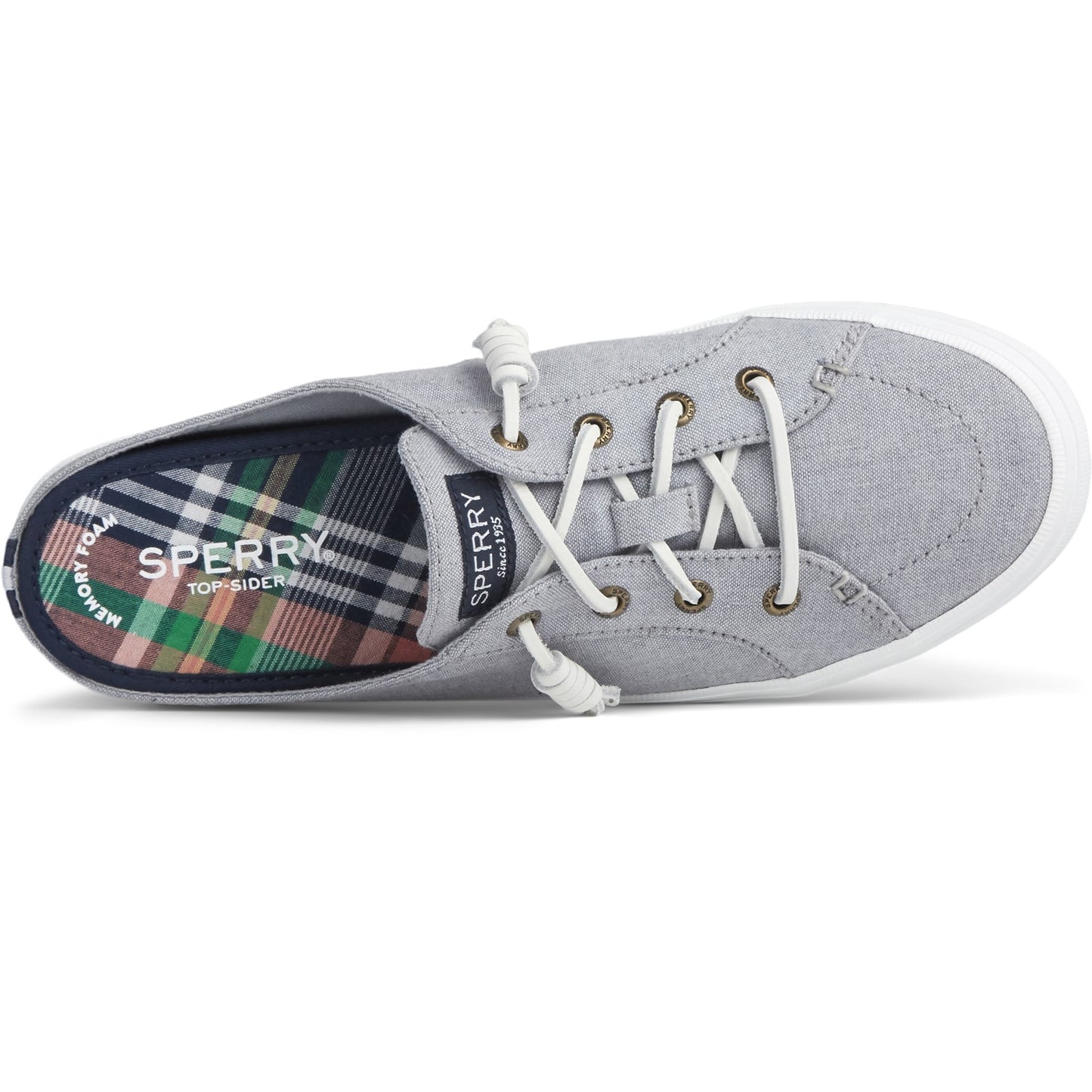 Peltz Shoes Women's Sperry Crest Vibe Mule Sneaker GREY CHAMBRAY STS84803