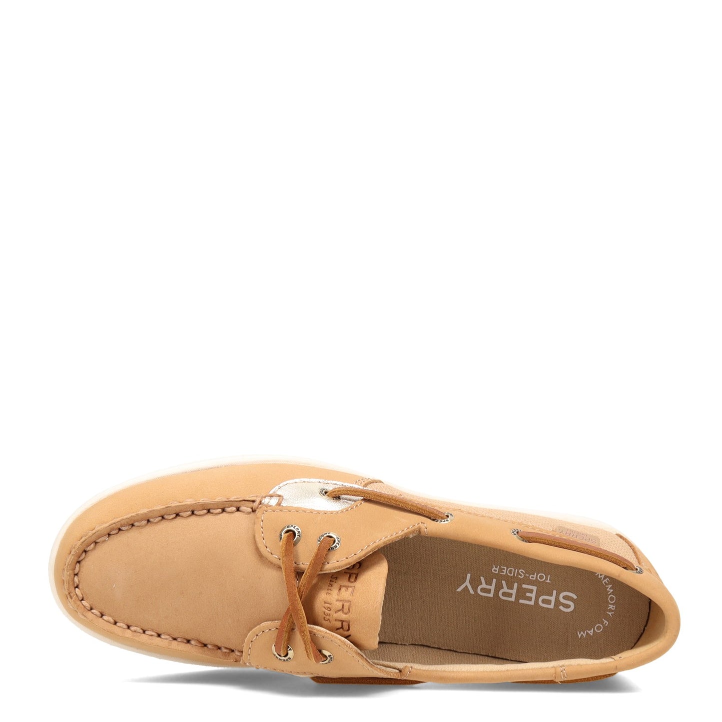 Peltz Shoes Women's Sperry Coastfish 2-Eye Boat Shoe TAN GOLD STS85161