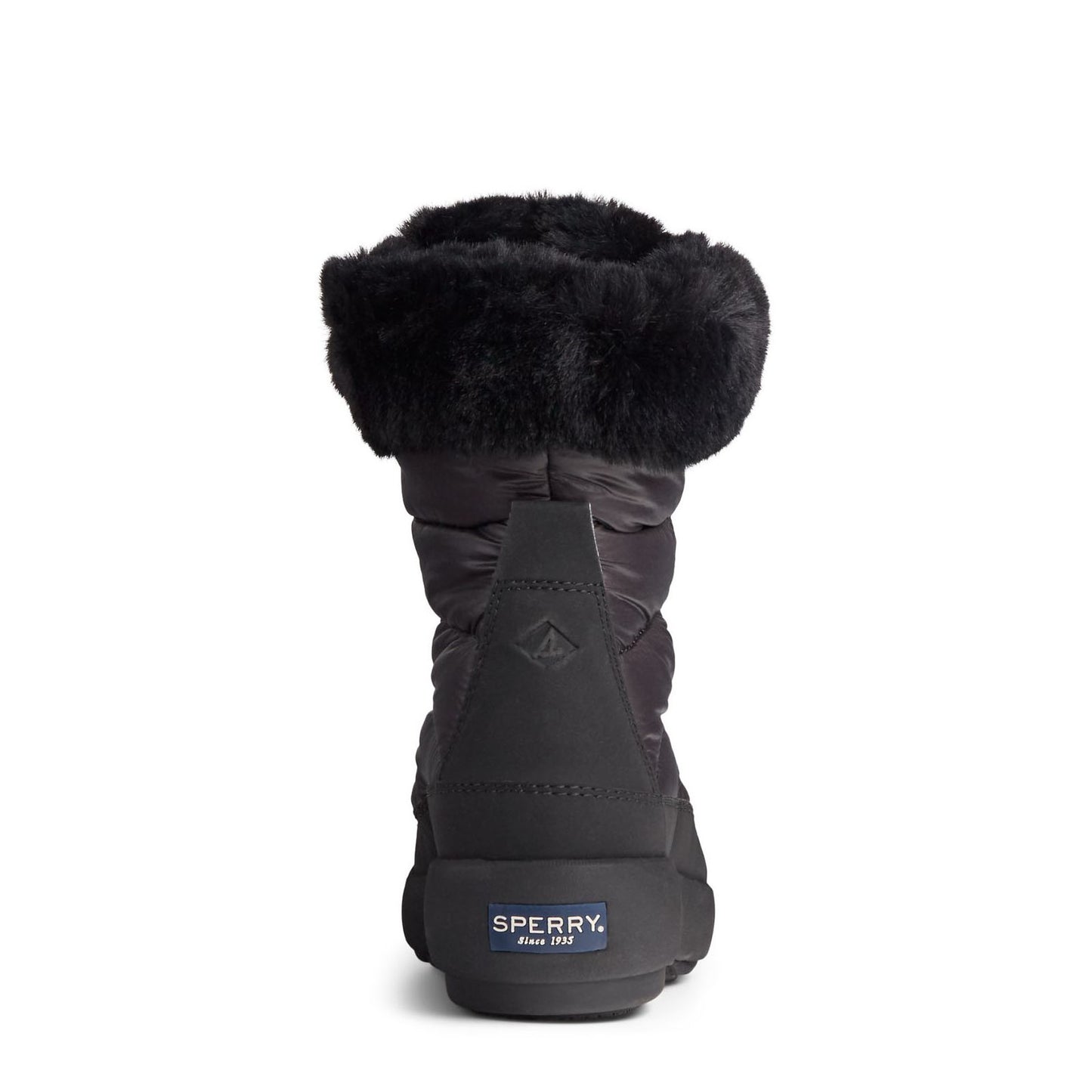 Peltz Shoes Women's Sperry Bearing Plushwave Boot BLACK STS85614