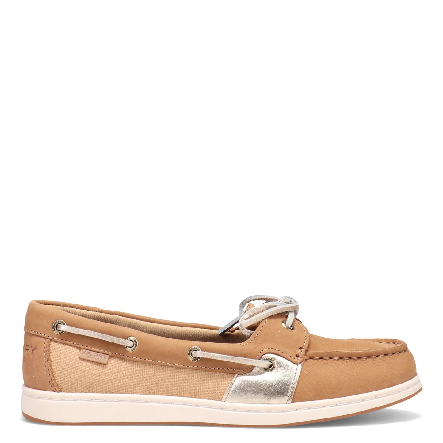 Peltz Shoes Women's Sperry Coastfish LINEN GOLD STS85980