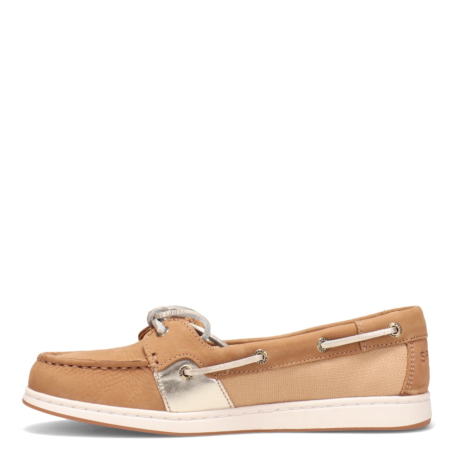 Peltz Shoes Women's Sperry Coastfish LINEN GOLD STS85980