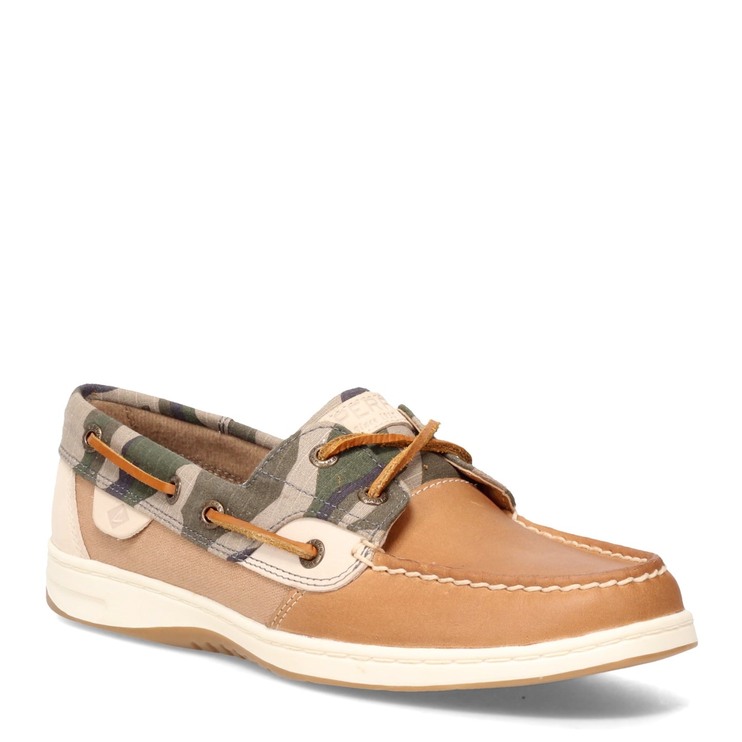 Peltz Shoes Women's Sperry Bluefish 2 Eye Boat Shoe TAN CAMO STS86718