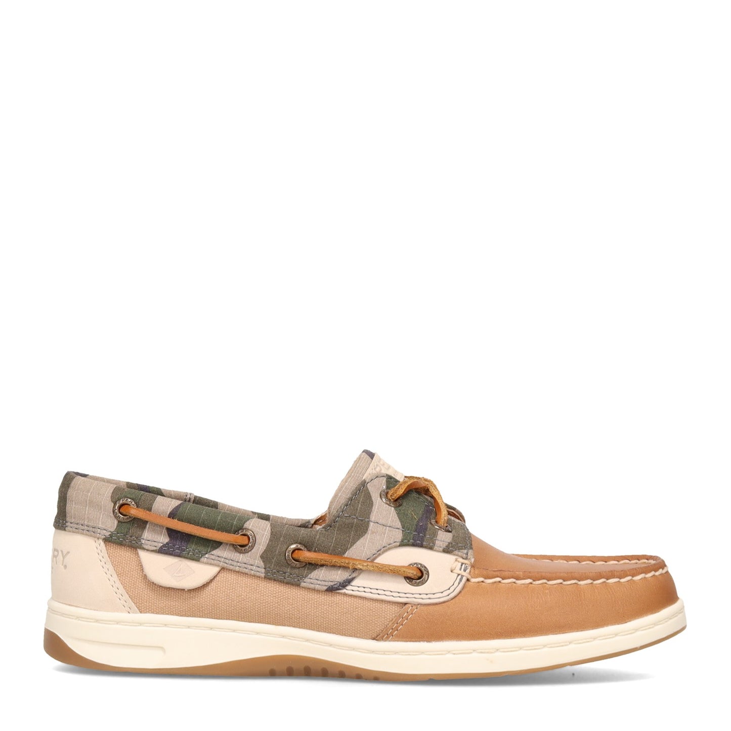 Peltz Shoes Women's Sperry Bluefish 2 Eye Boat Shoe TAN CAMO STS86718