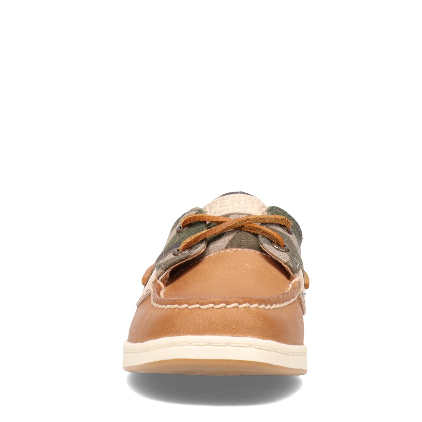 Peltz Shoes Women's Sperry Bluefish 2 Eye Boat Shoe TAN CAMO STS86718