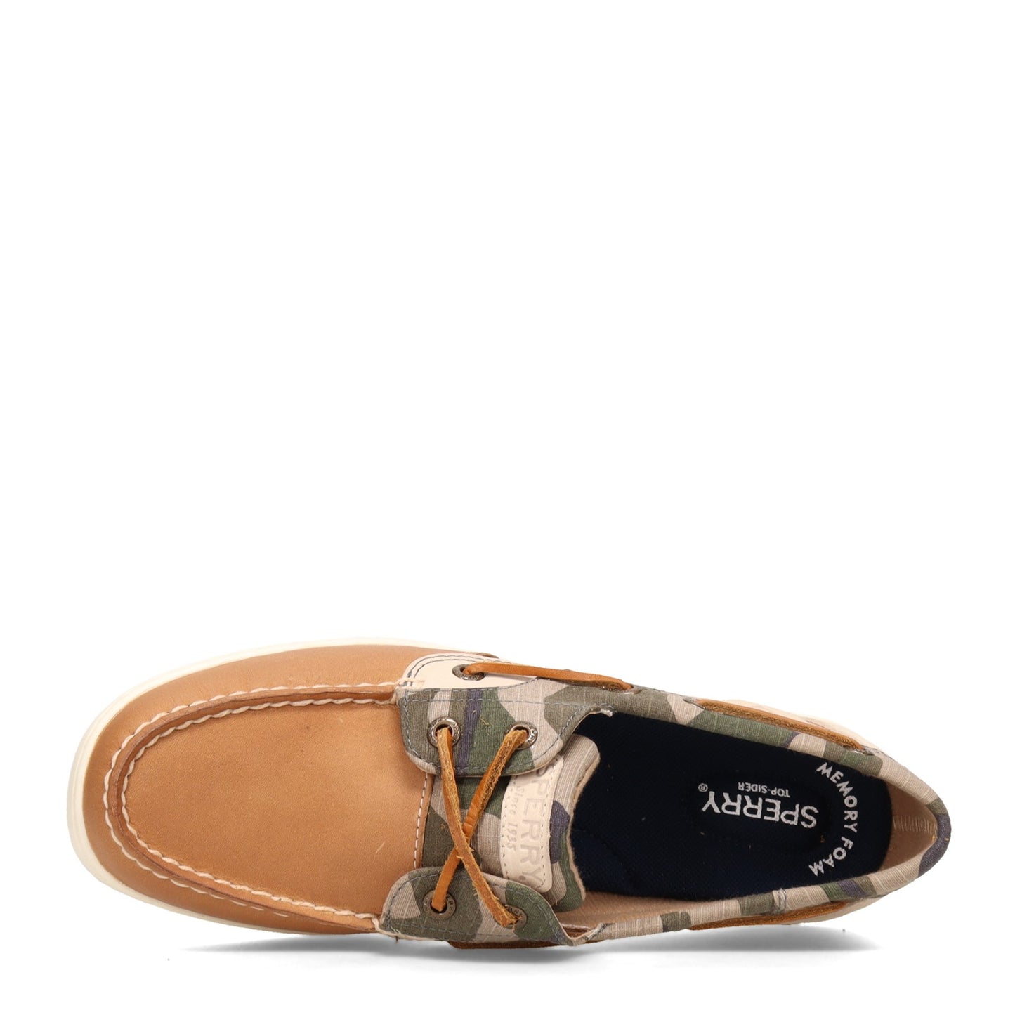 Peltz Shoes Women's Sperry Bluefish 2 Eye Boat Shoe TAN CAMO STS86718