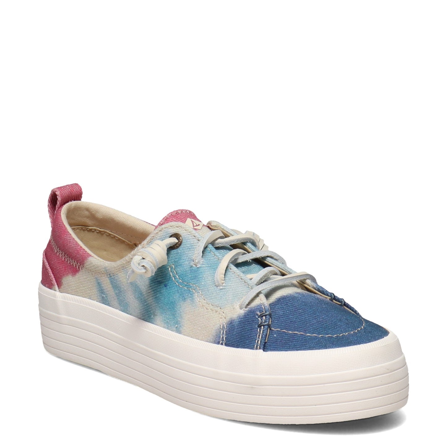 Peltz Shoes Women's Sperry Crest Vibe Platform Tie Dye Sneaker PINK MULTI STS86868