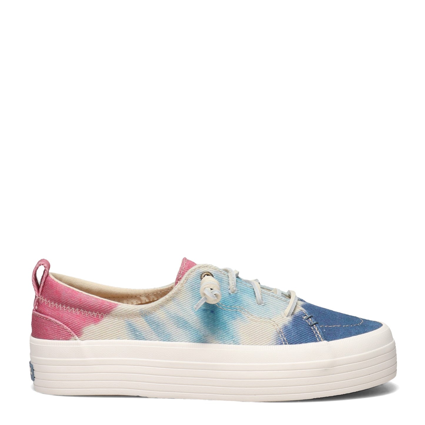 Peltz Shoes Women's Sperry Crest Vibe Platform Tie Dye Sneaker PINK MULTI STS86868