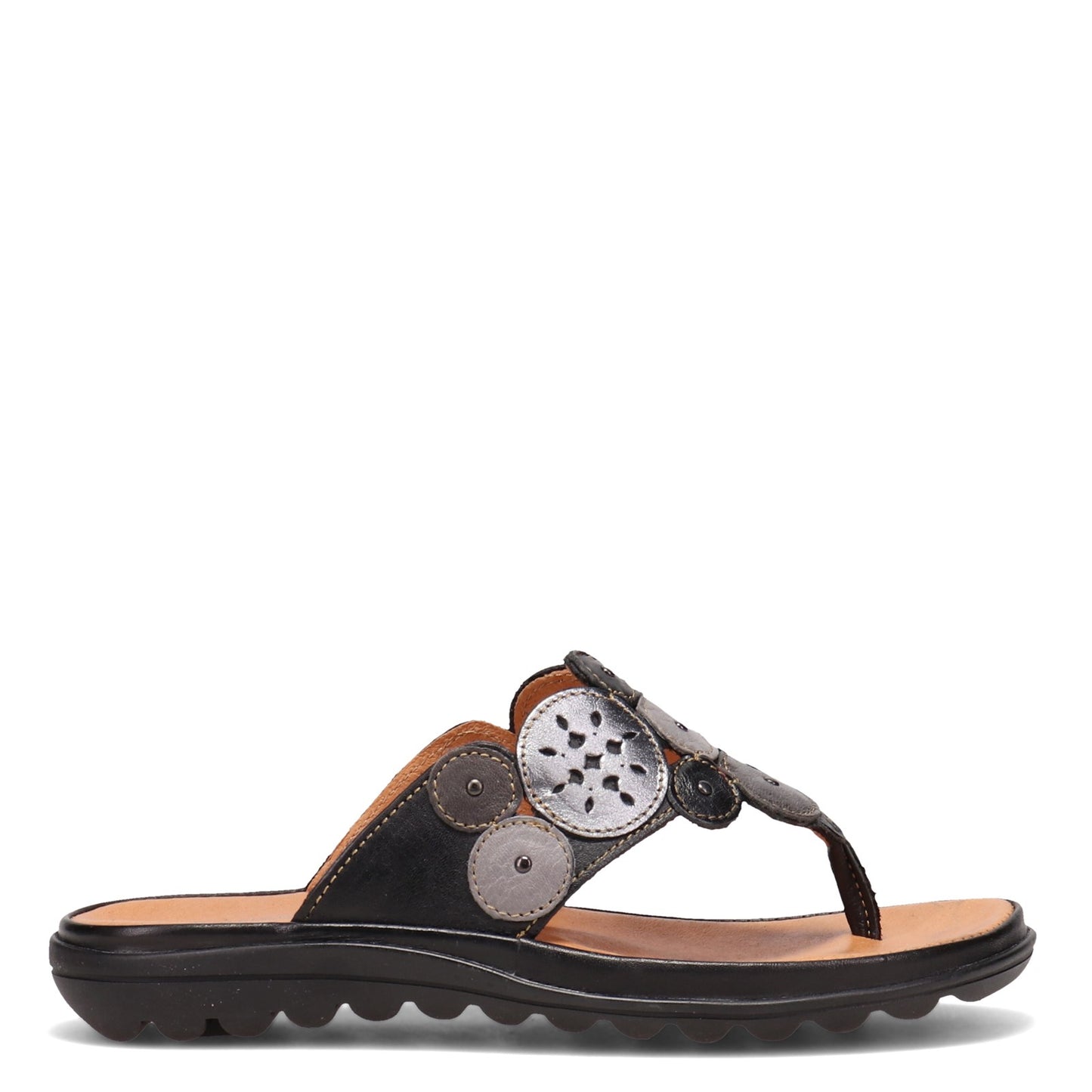 Peltz Shoes Women's Eric Michael Sun Sandal BLACK SUN-BLACK