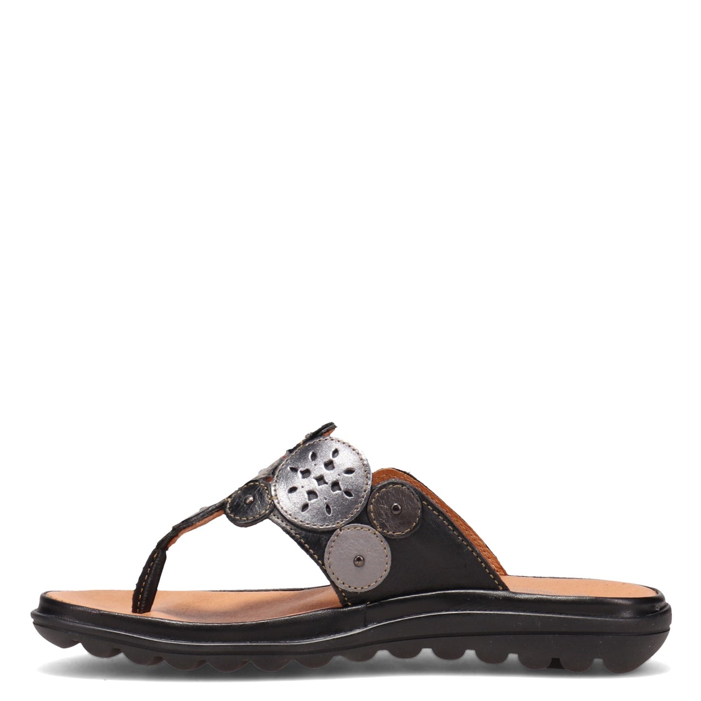 Peltz Shoes Women's Eric Michael Sun Sandal BLACK SUN-BLACK