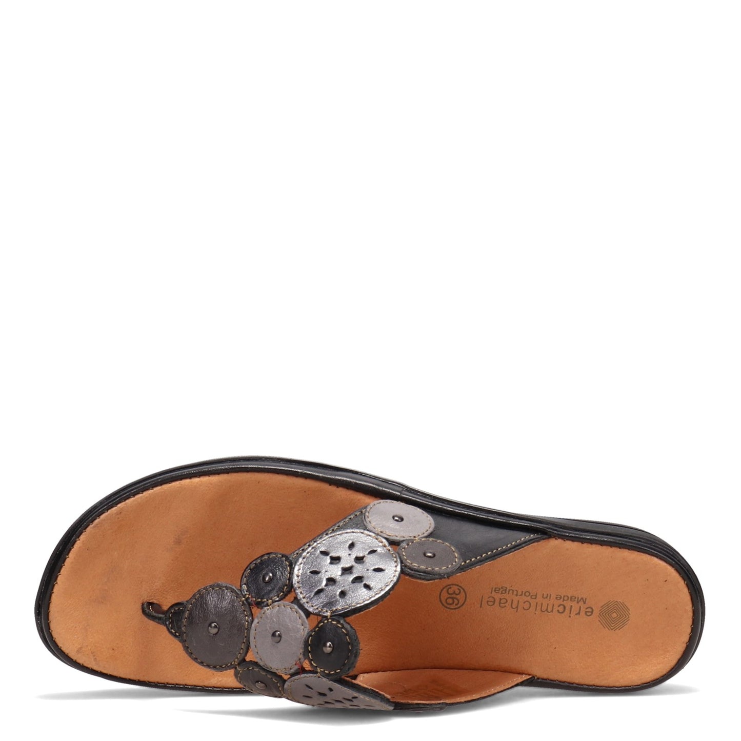 Peltz Shoes Women's Eric Michael Sun Sandal BLACK SUN-BLACK