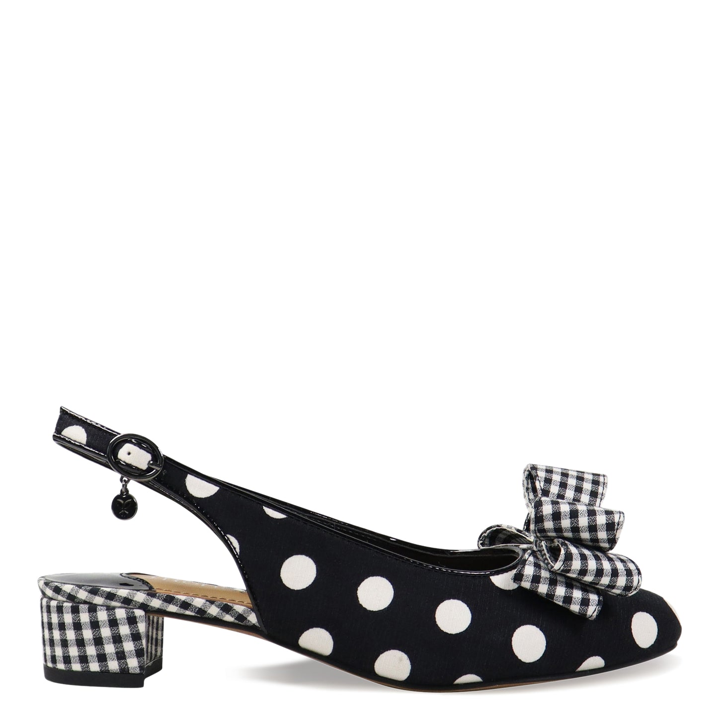 Peltz Shoes Women's J Renee Tanay Pump Black White Dots TANAY-FABWH