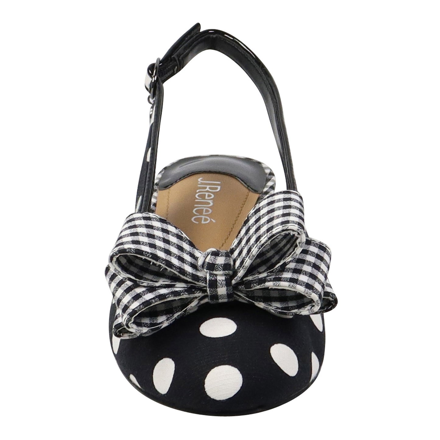 Peltz Shoes Women's J Renee Tanay Pump Black White Dots TANAY-FABWH