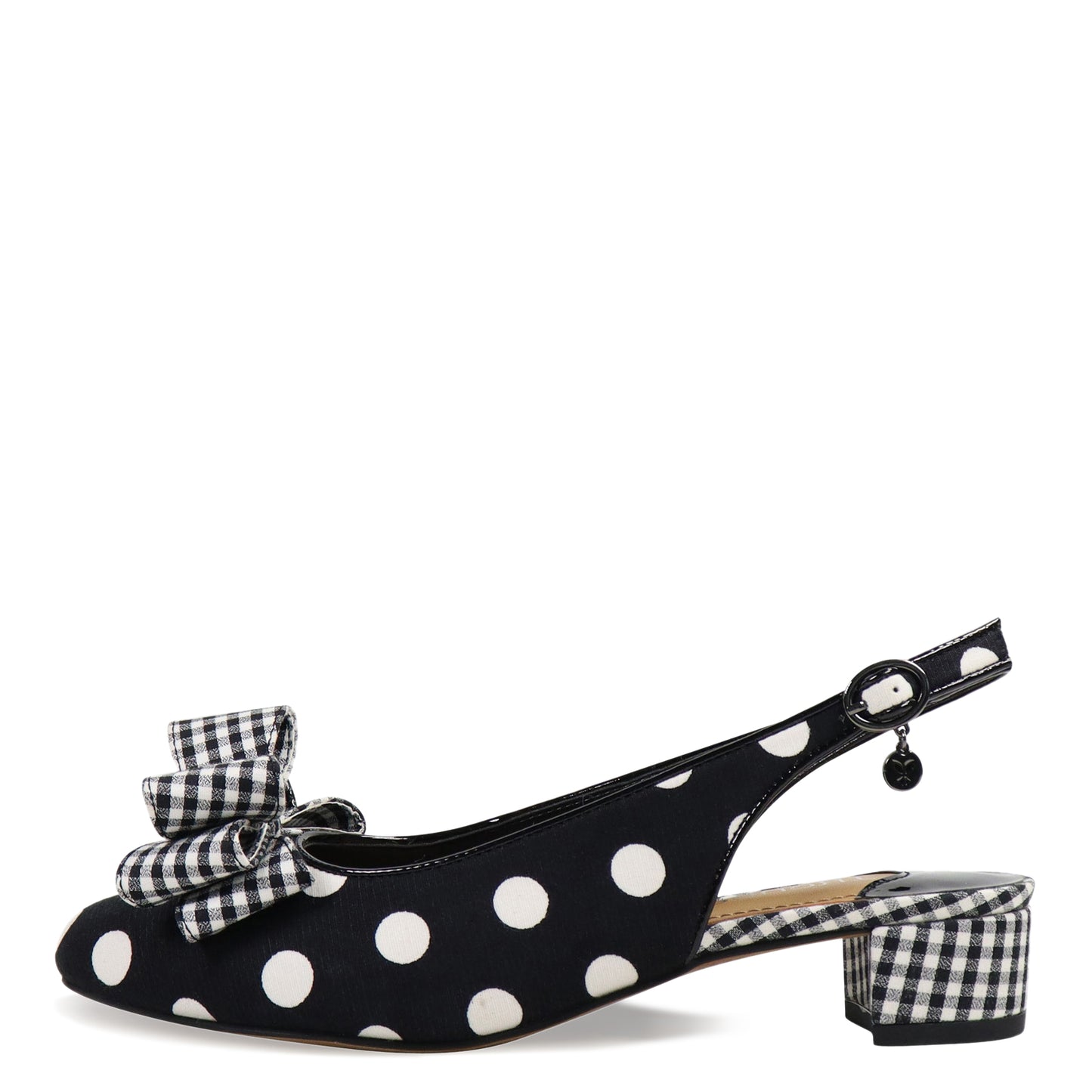 Peltz Shoes Women's J Renee Tanay Pump Black White Dots TANAY-FABWH