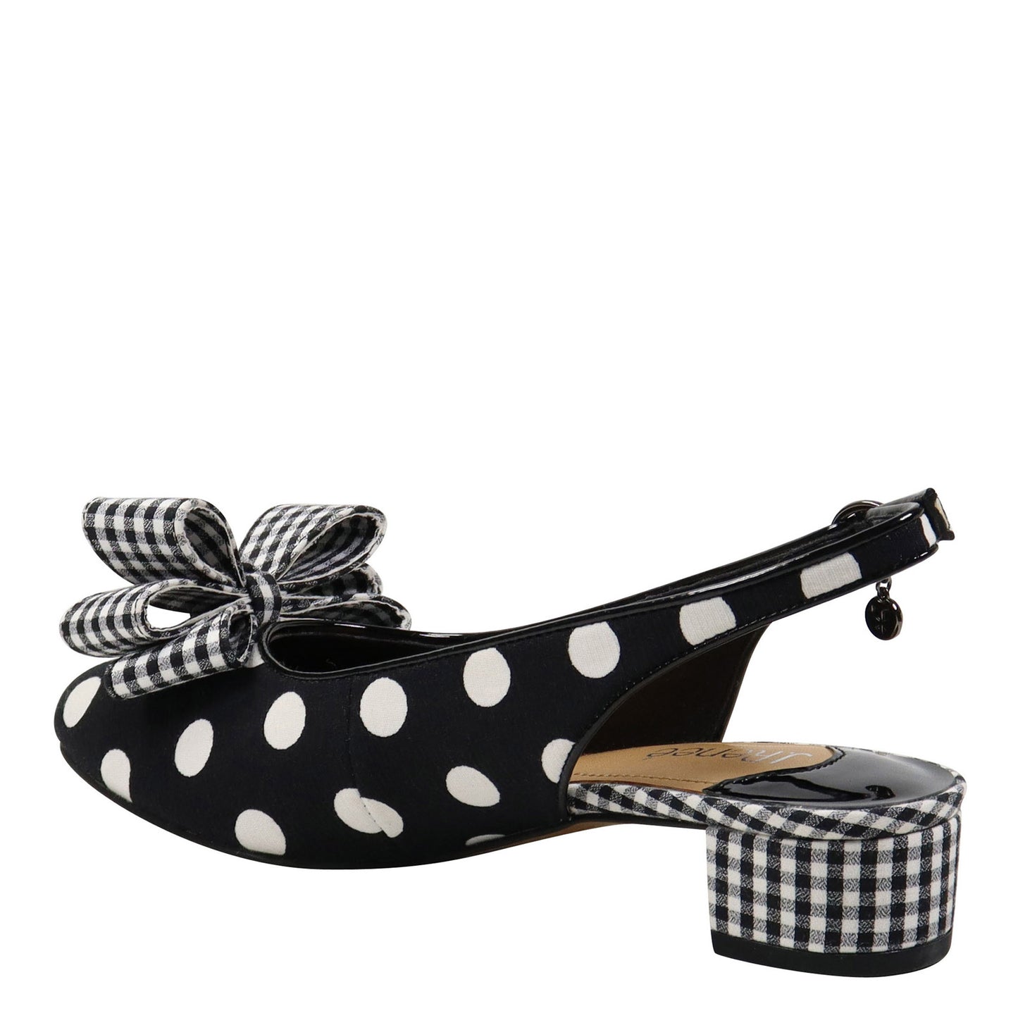 Peltz Shoes Women's J Renee Tanay Pump Black White Dots TANAY-FABWH