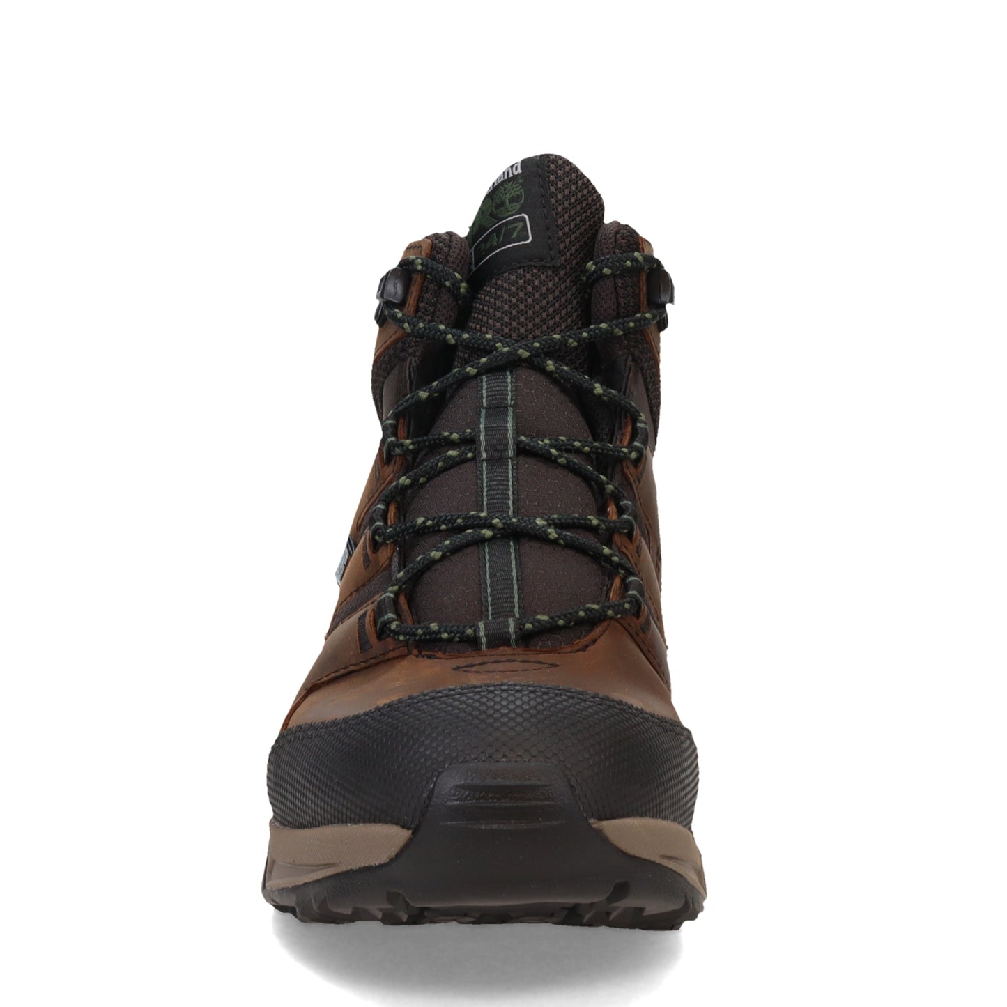 Peltz Shoes Men's Timberland Pro Switchback LT Waterproof Soft-Toe Work Hiker Boot Brown/Green TB0A5U7K214