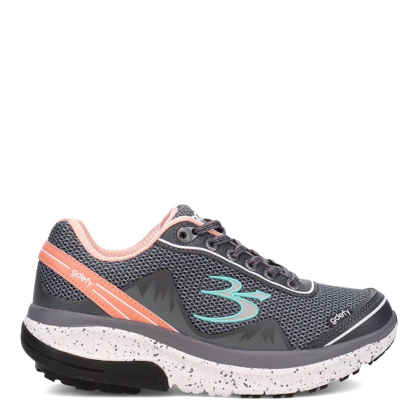 Peltz Shoes Women's Gravity Defyer Mighty Walk Walking Shoe GREY PINK TB9024FGP