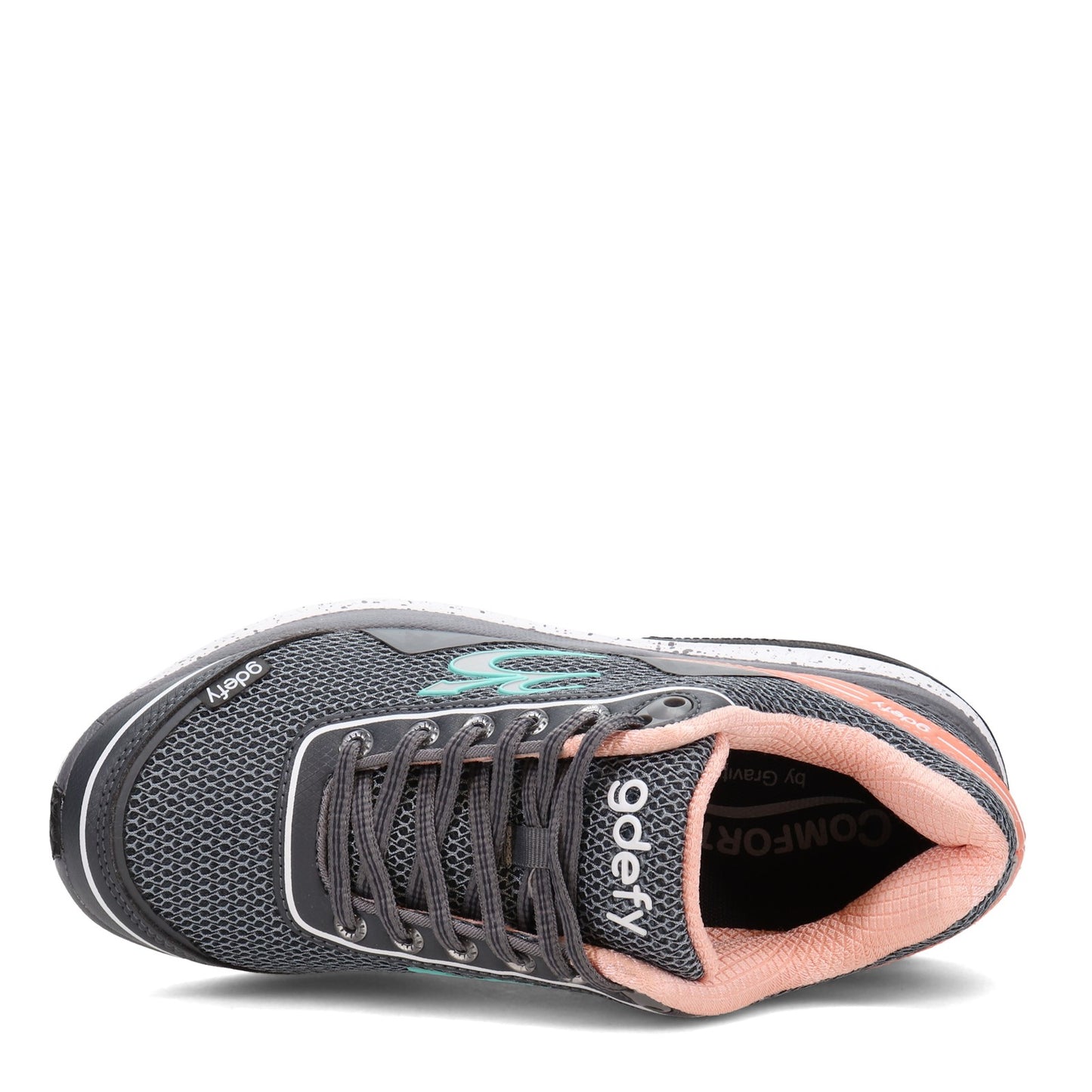 Peltz Shoes Women's Gravity Defyer Mighty Walk Walking Shoe GREY PINK TB9024FGP
